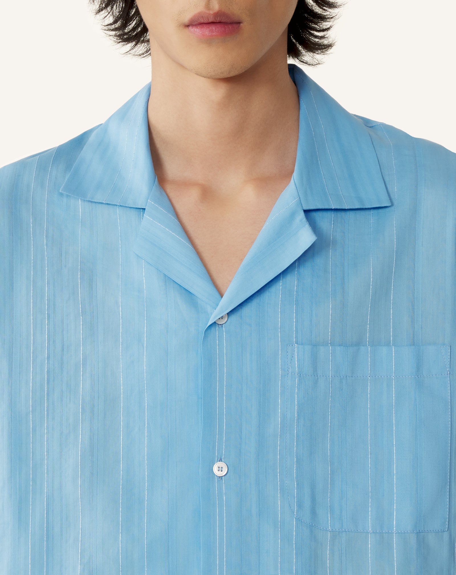 CHEMISE TEXTURÉE EN COTON ET SOIE