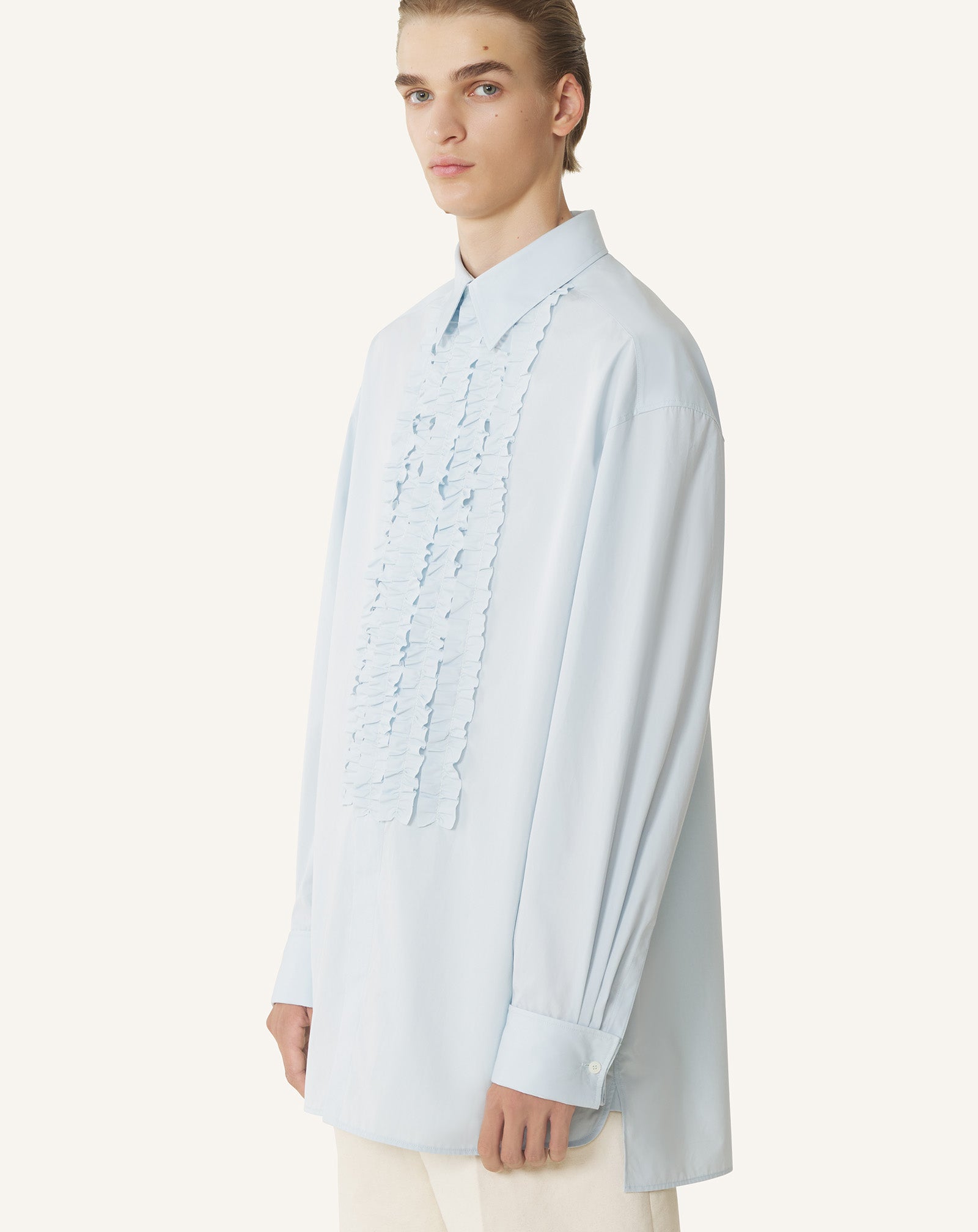 CHEMISE À PLASTRON EN POPELINE DE COTON