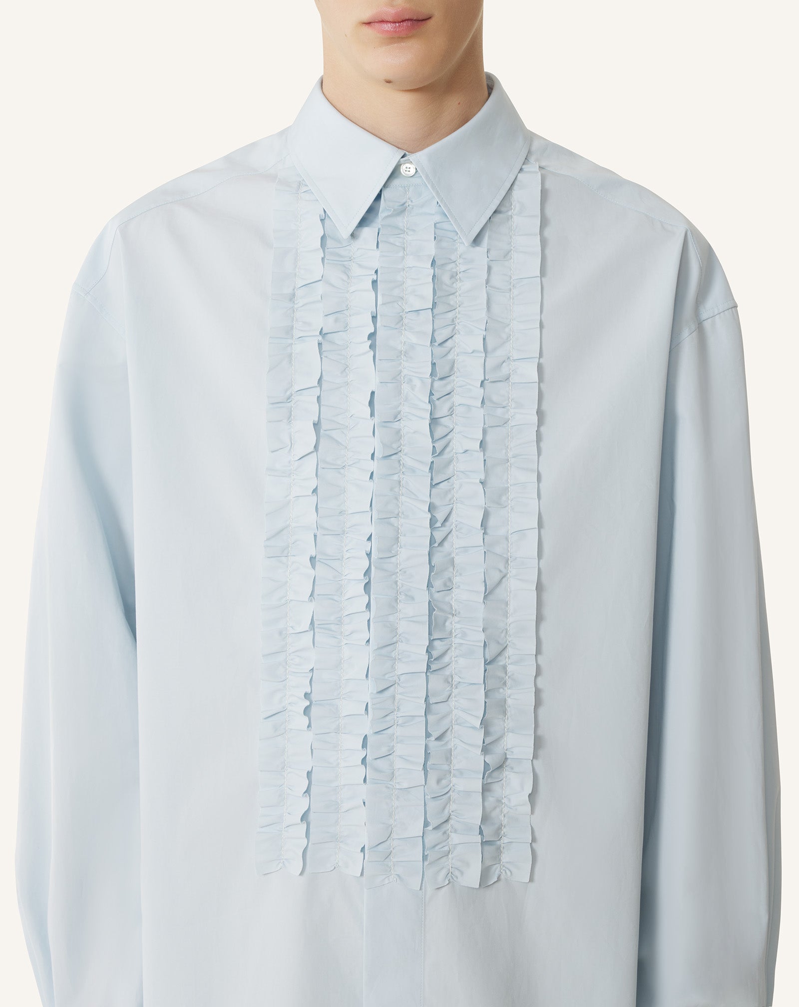 CHEMISE À PLASTRON EN POPELINE DE COTON