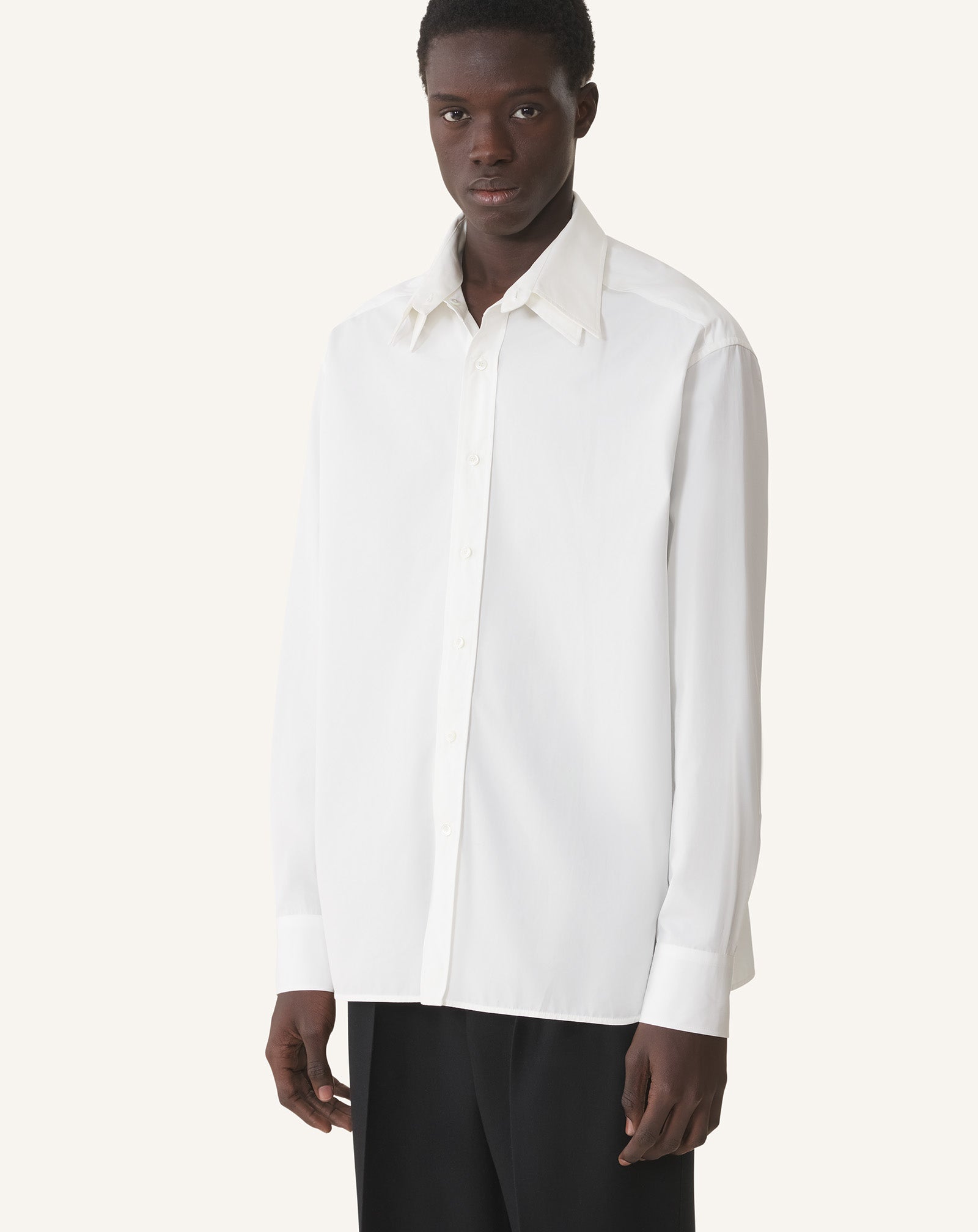 CHEMISE AMPLE EN POPELINE DE COTON BLANC
