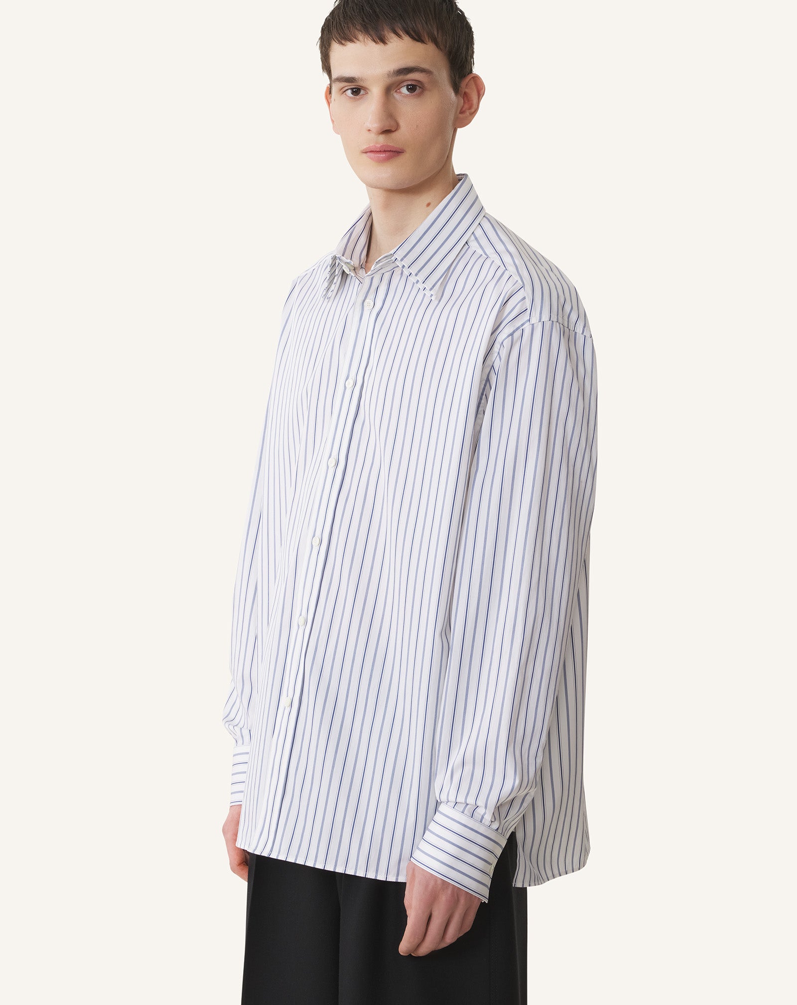 CHEMISE AMPLE EN POPELINE DE COTON À RAYURES