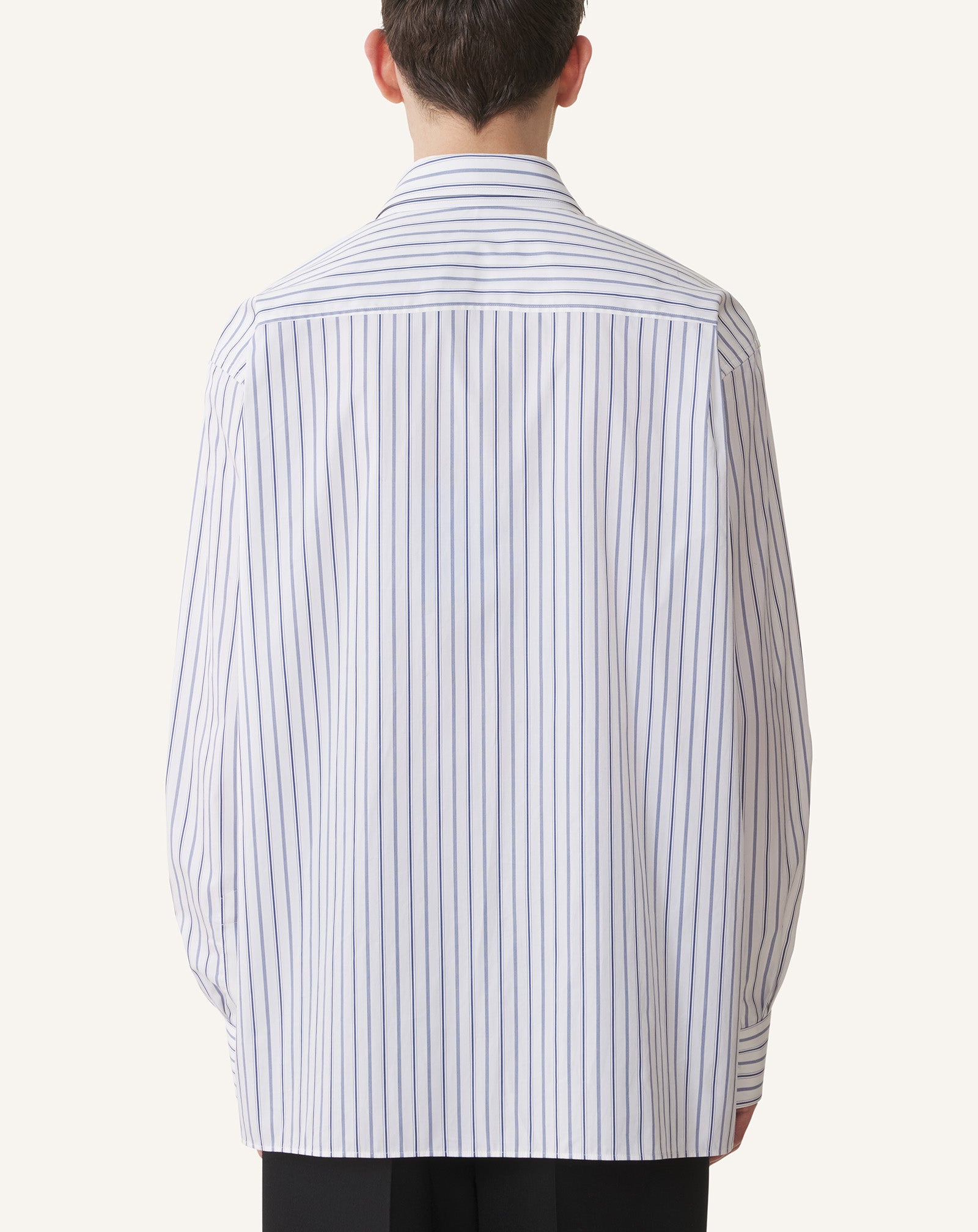 CHEMISE AMPLE EN POPELINE DE COTON À RAYURES