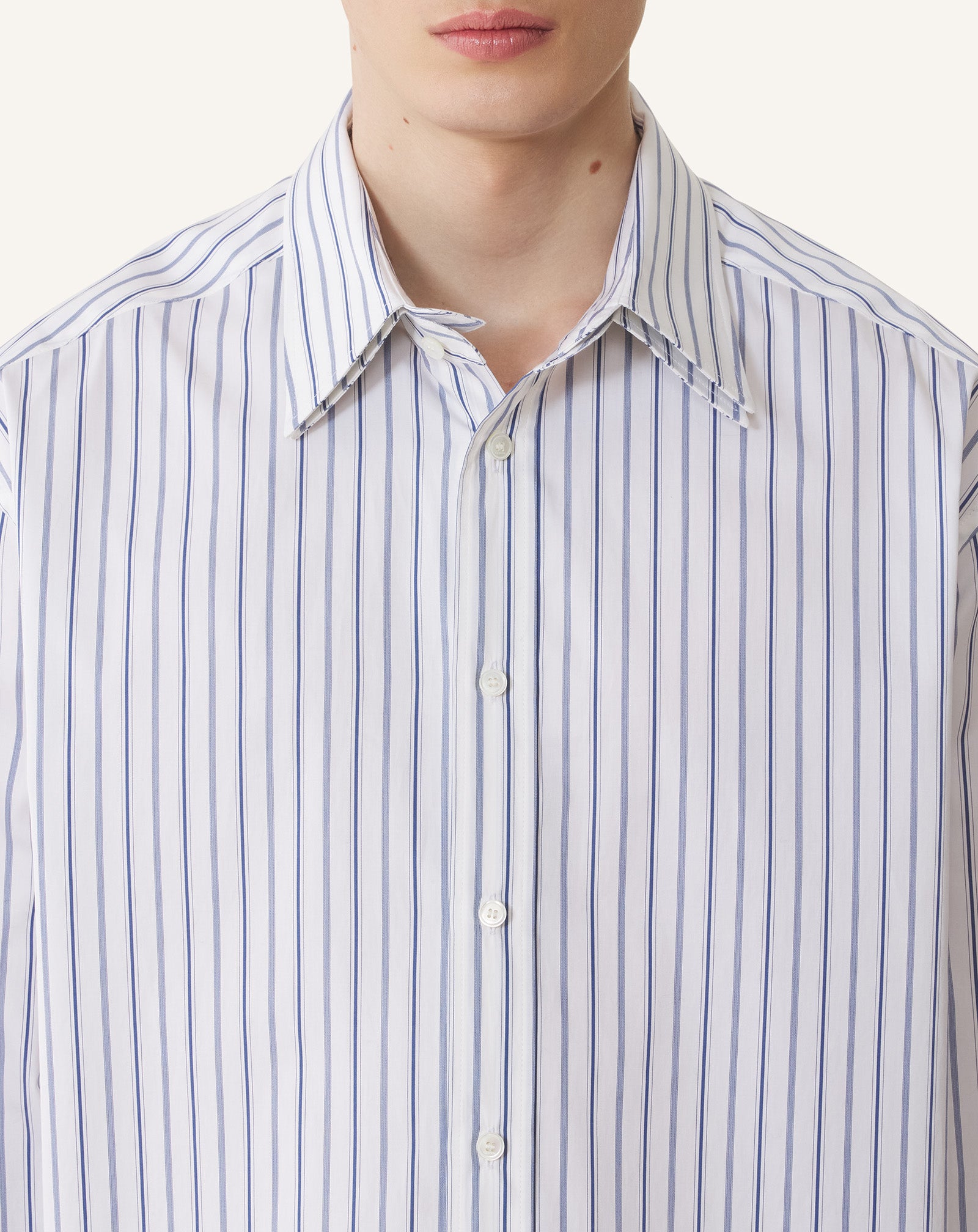 CHEMISE AMPLE EN POPELINE DE COTON À RAYURES