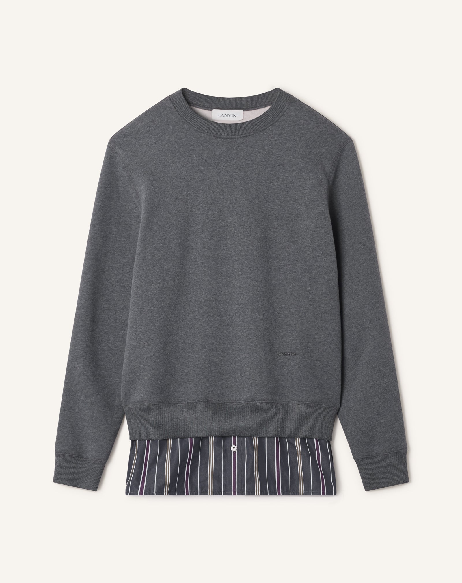 SWEATSHIRT SUPERPOSÉ EN COTON ET CACHEMIRE NOIR
