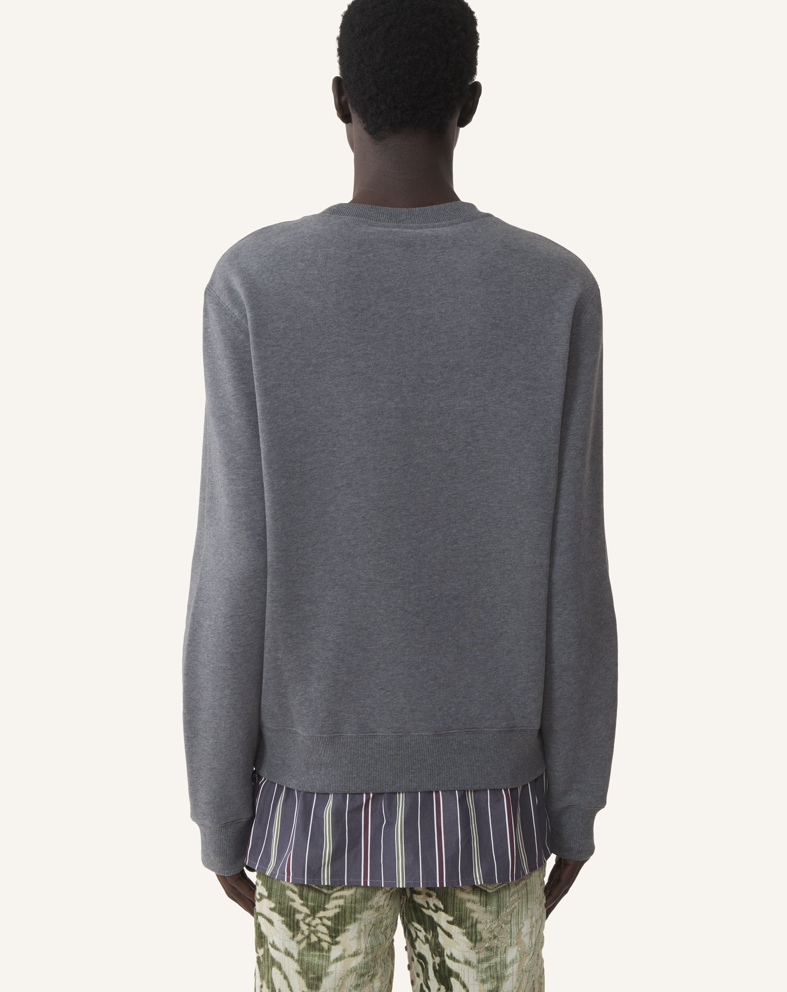 SWEATSHIRT SUPERPOSÉ EN COTON ET CACHEMIRE NOIR