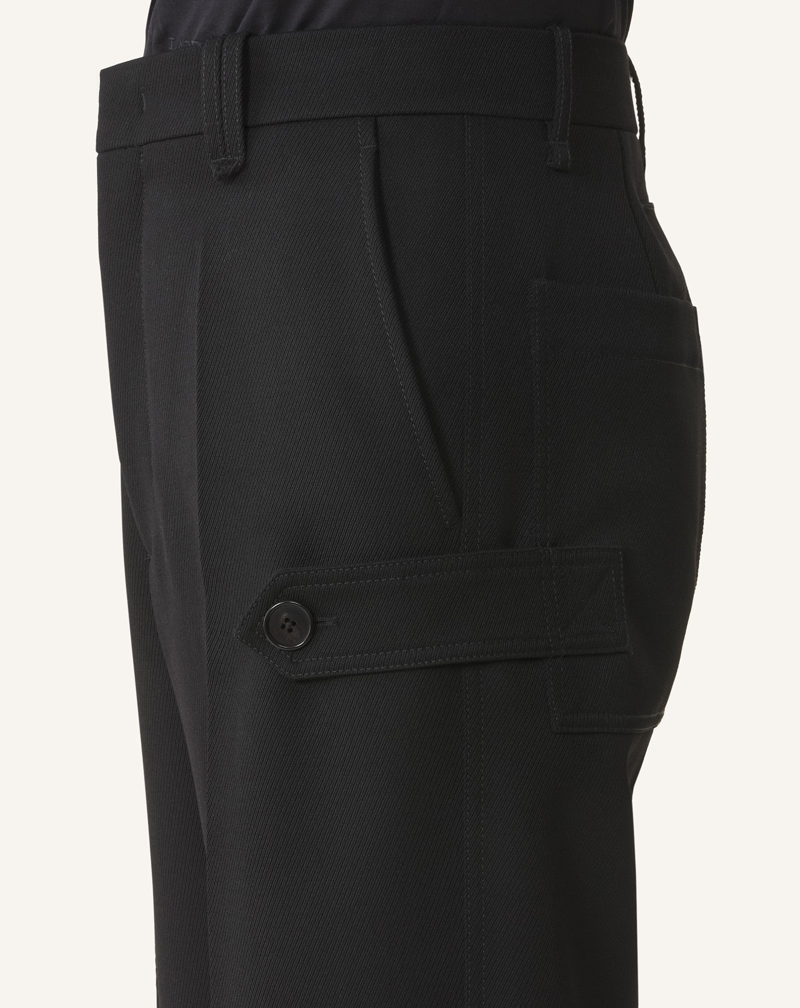PANTALON CHINO EN LAINE LÉGÈRE NOIR