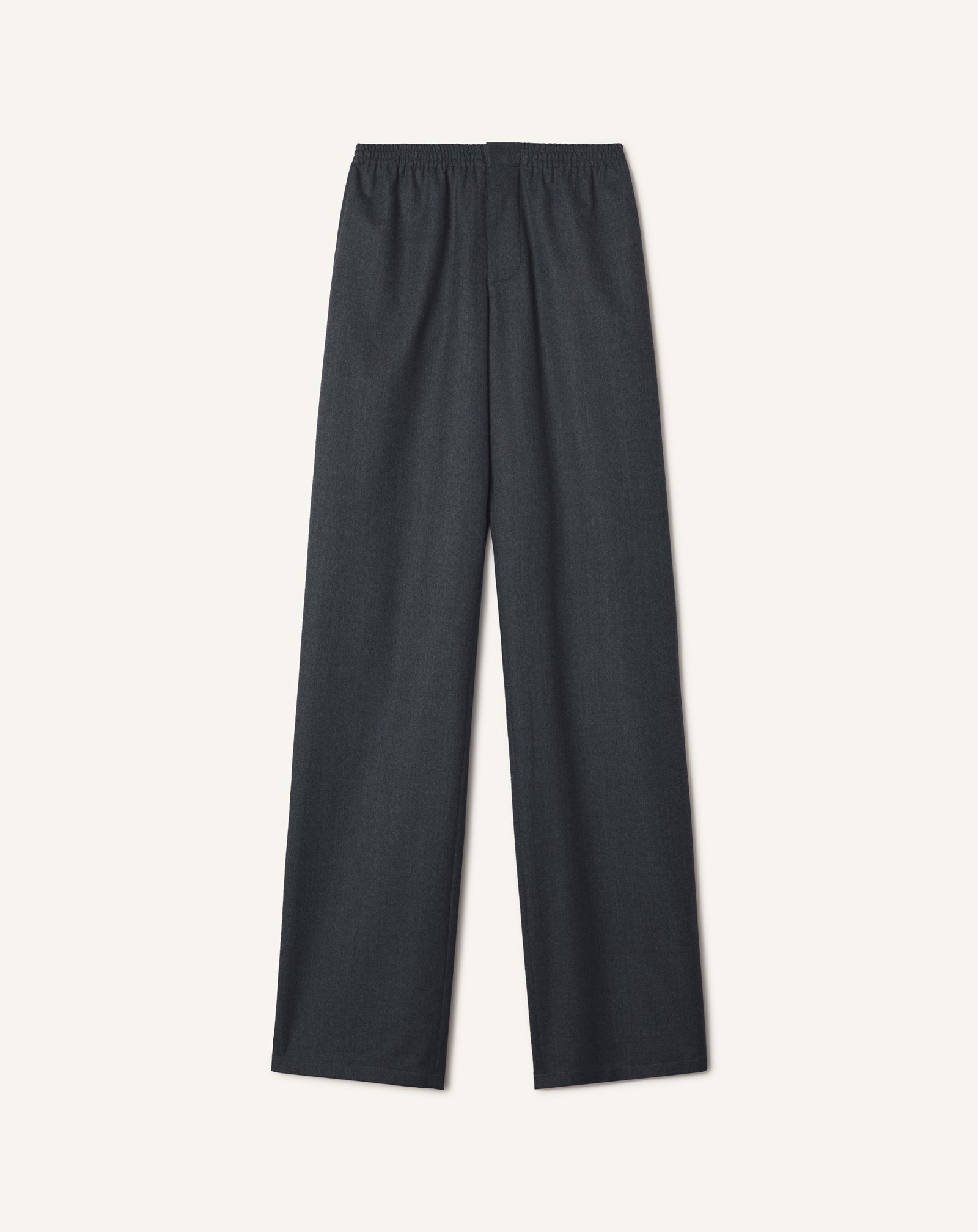 PANTALON FLUIDE EN FLANELLE DE LAINE NOIR