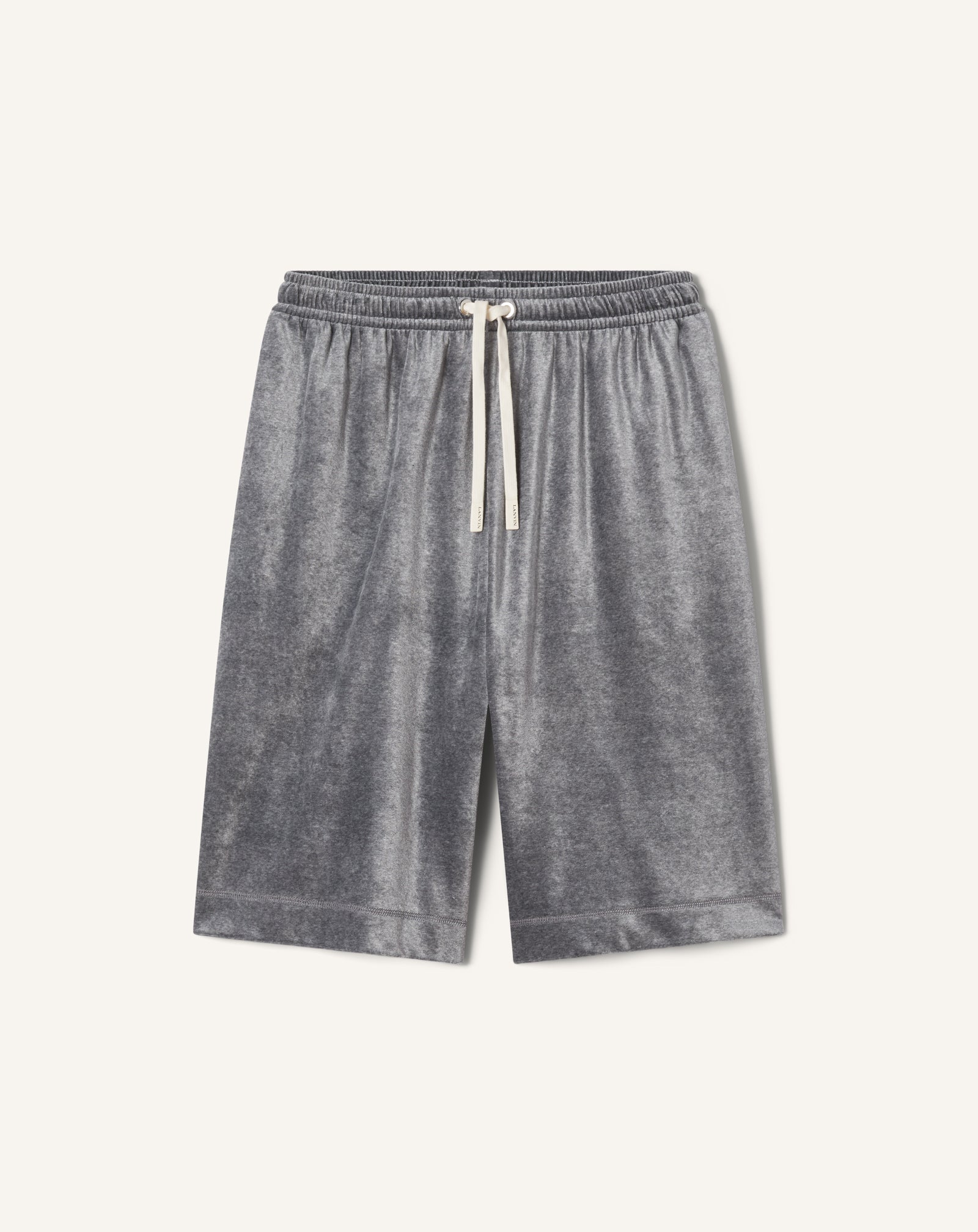 BERMUDA EN VELOURS GRIS
