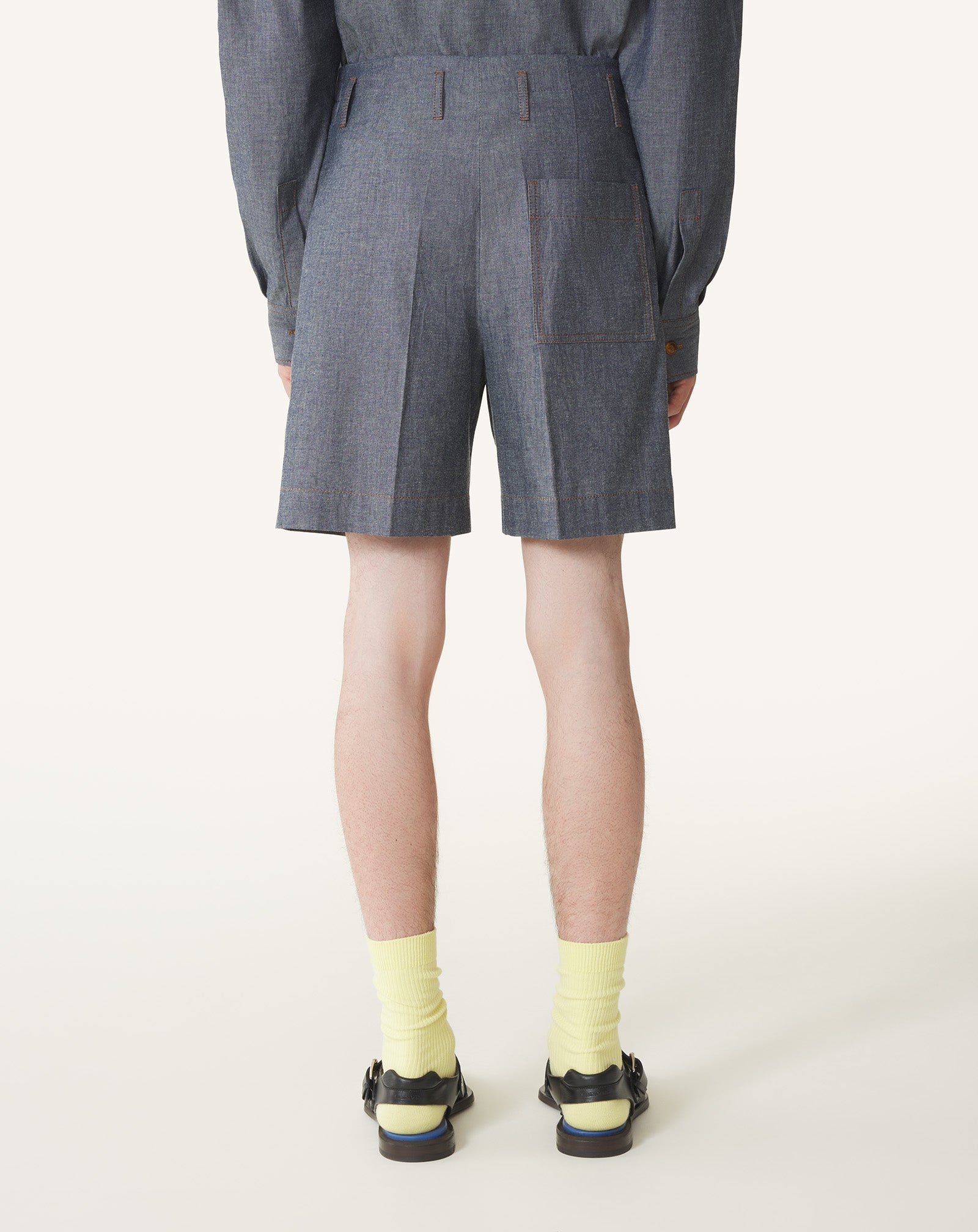 SHORT EN CHAMBRAY BLEU