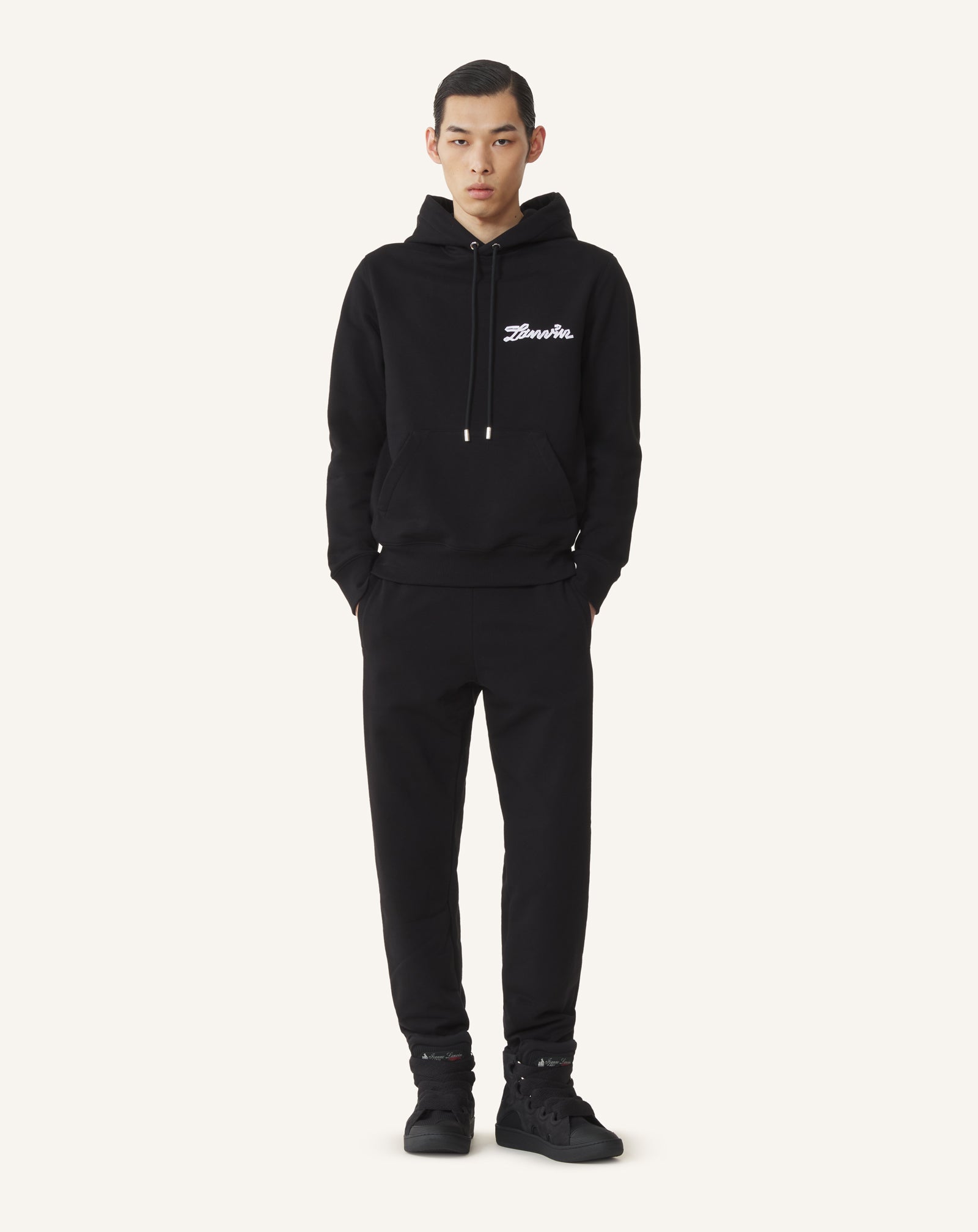 PANTALON DE JOGGING RUBAN LANVIN EN COTON NOIR
