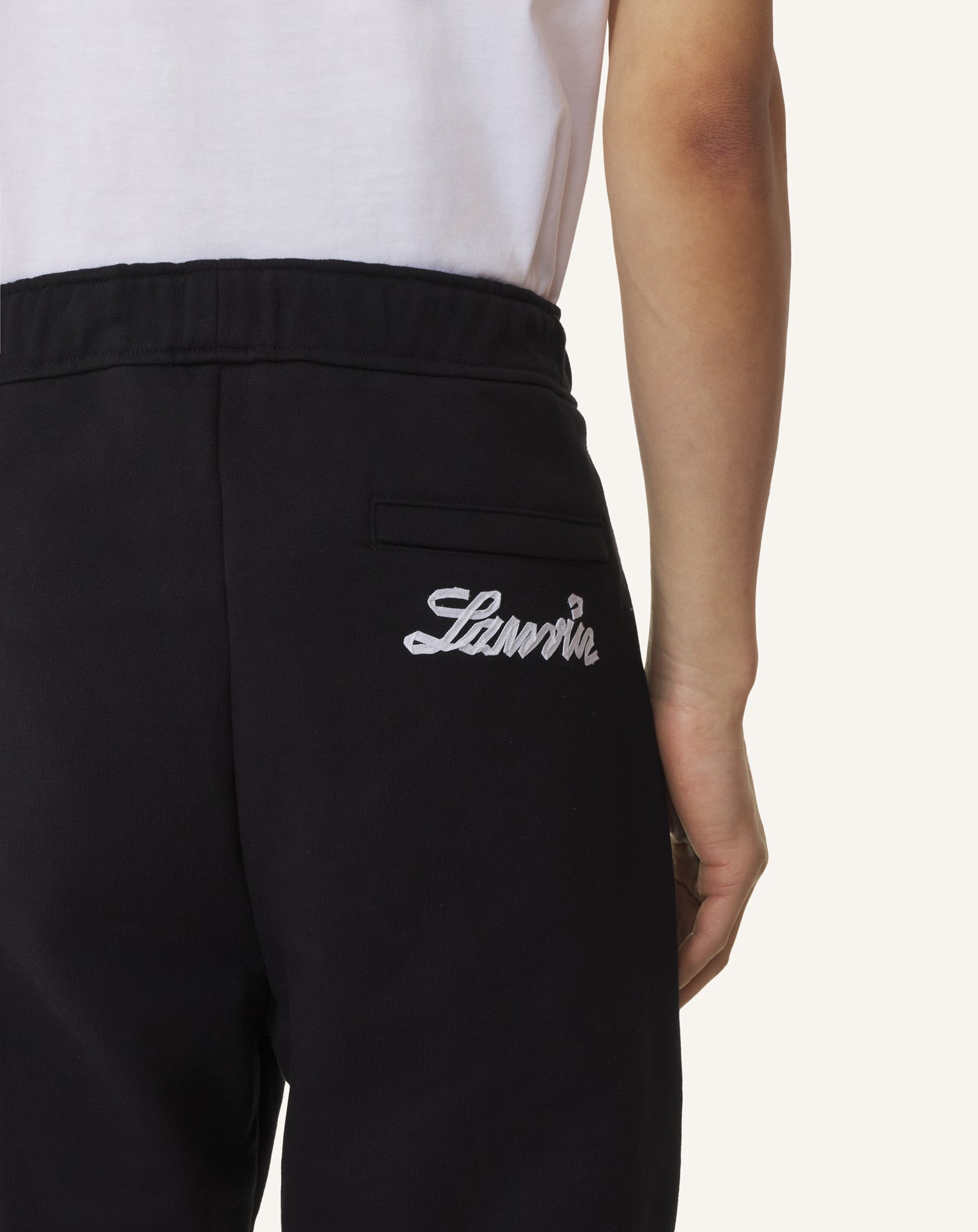 PANTALON DE JOGGING RUBAN LANVIN EN COTON NOIR