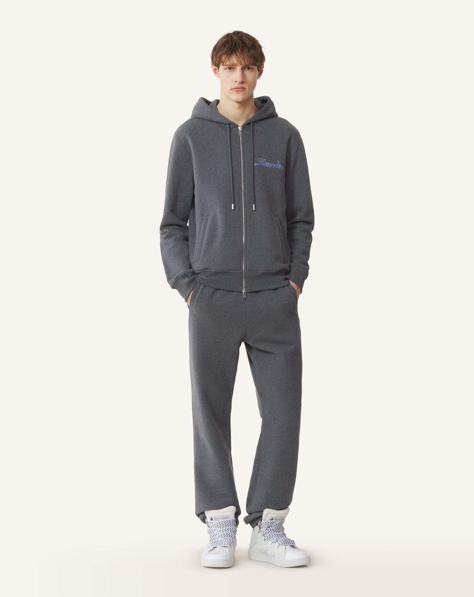 PANTALON DE JOGGING RUBAN LANVIN EN COTON ET CACHEMIRE NOIR
