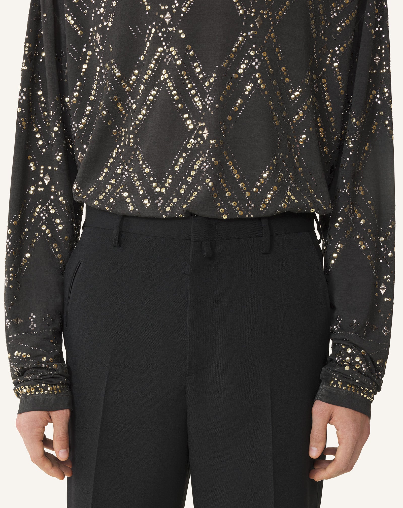 PANTALON DROIT EN LAINE