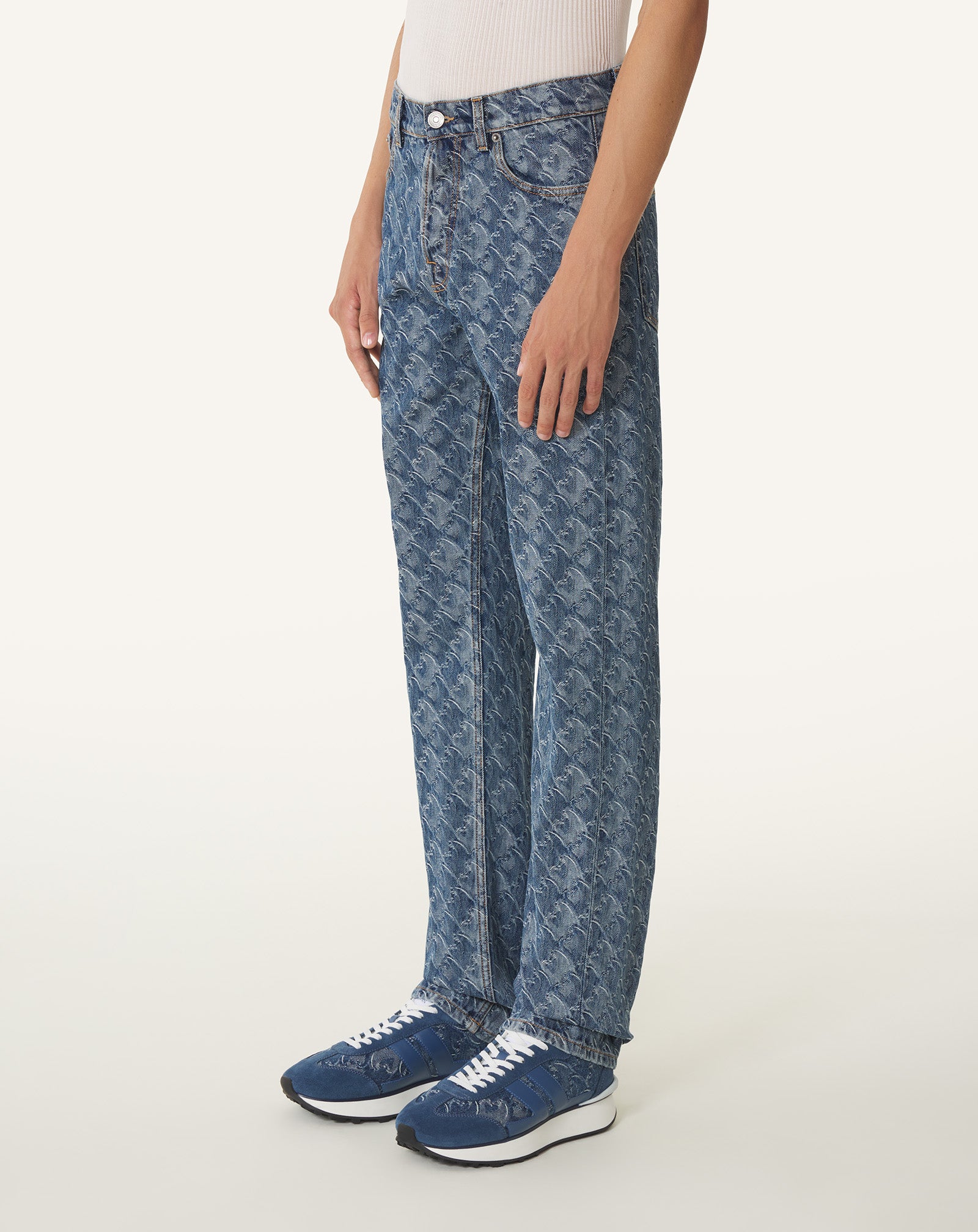 BLUE LUNAR YEAR JACQUARD DENIM PANTS