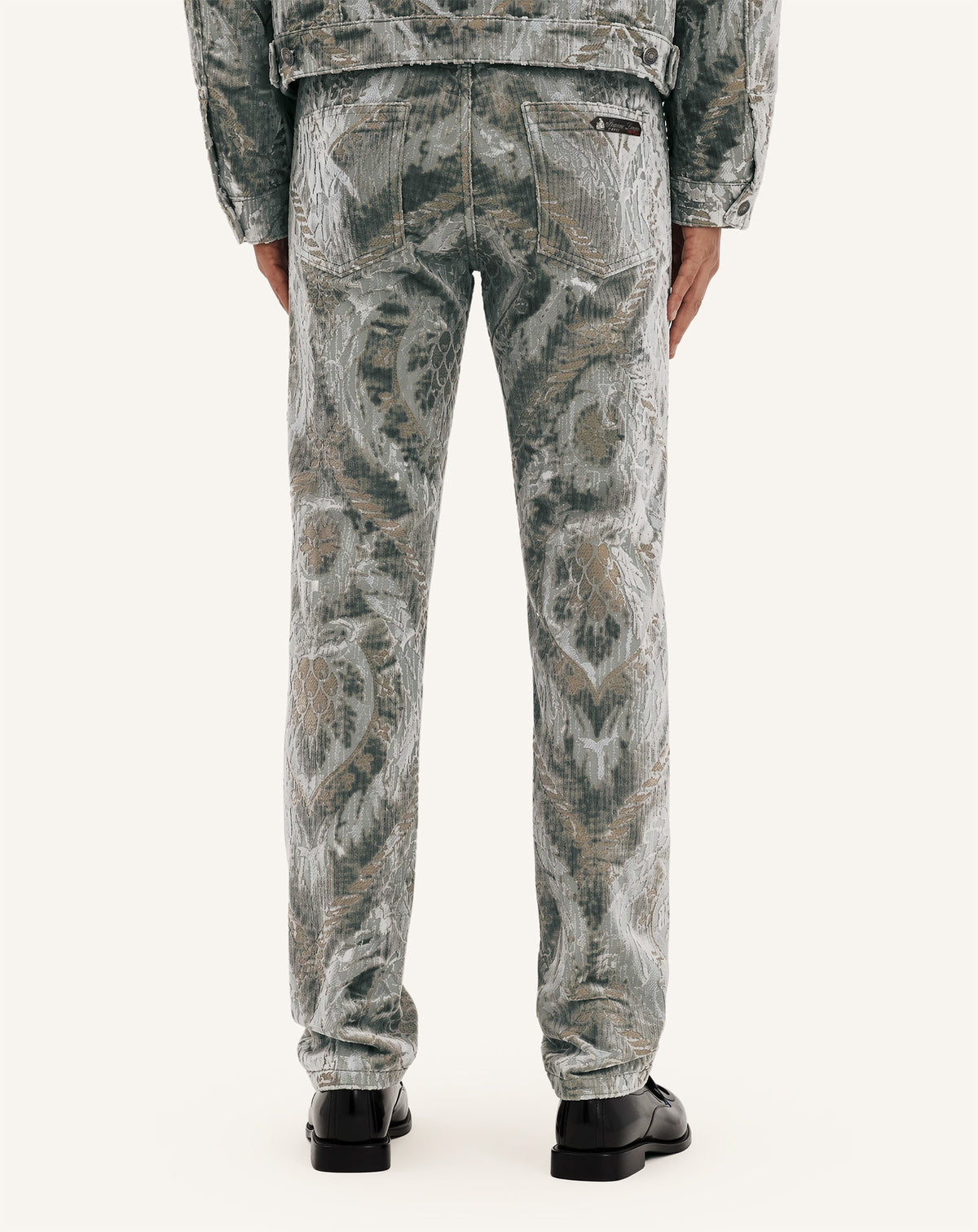 PANTALON DROIT BEVILACQUA EN MOTIF PIGNA GRIS