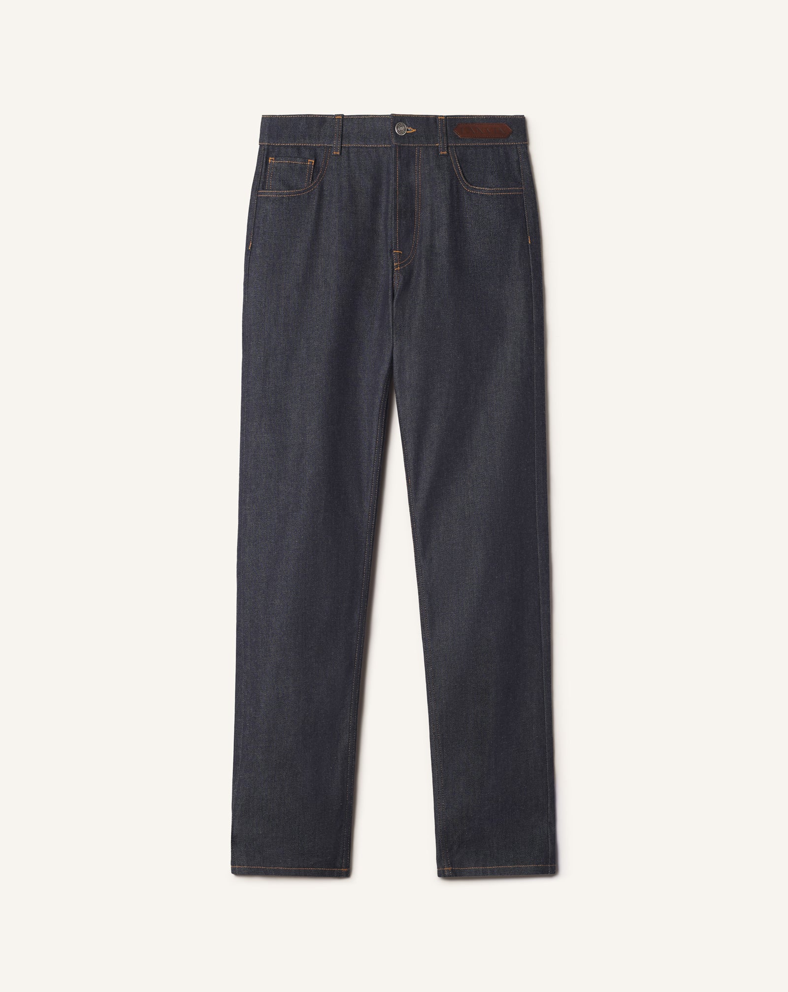 PANTALON DROIT EN DENIM BLEU