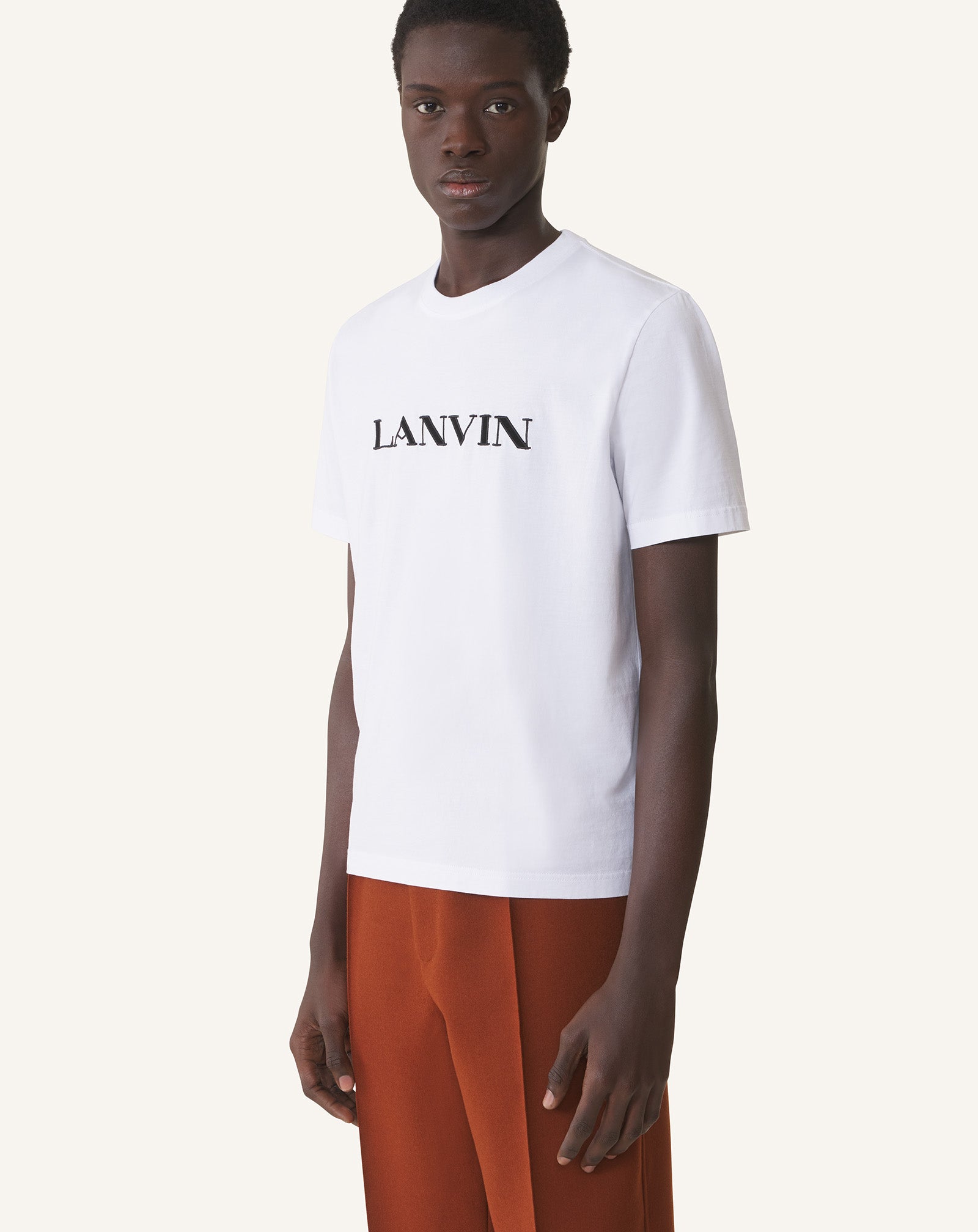 T-SHIRT BRODÉ LANVIN EN COTON BLANC