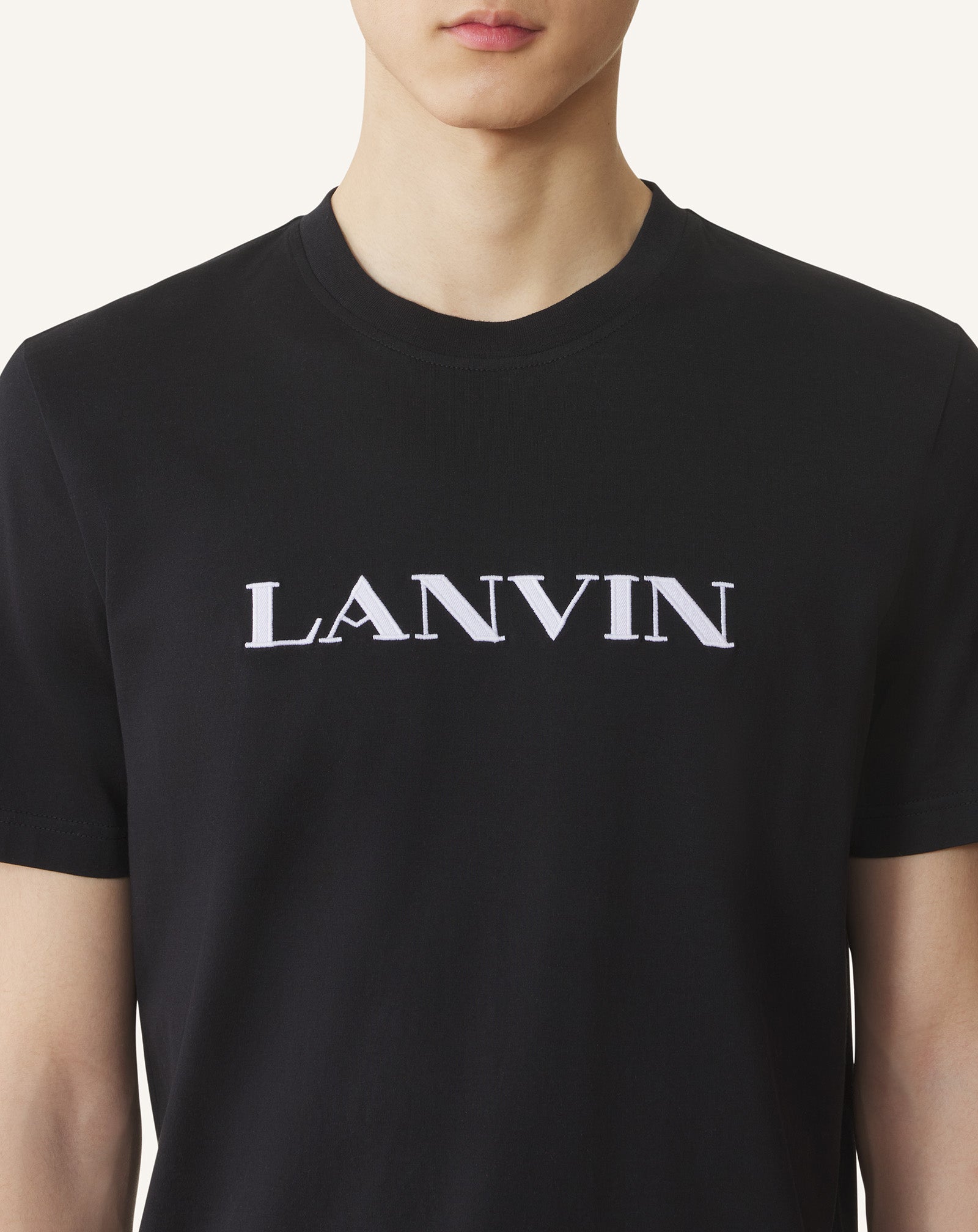 T-SHIRT BRODÉ LANVIN EN COTON NOIR
