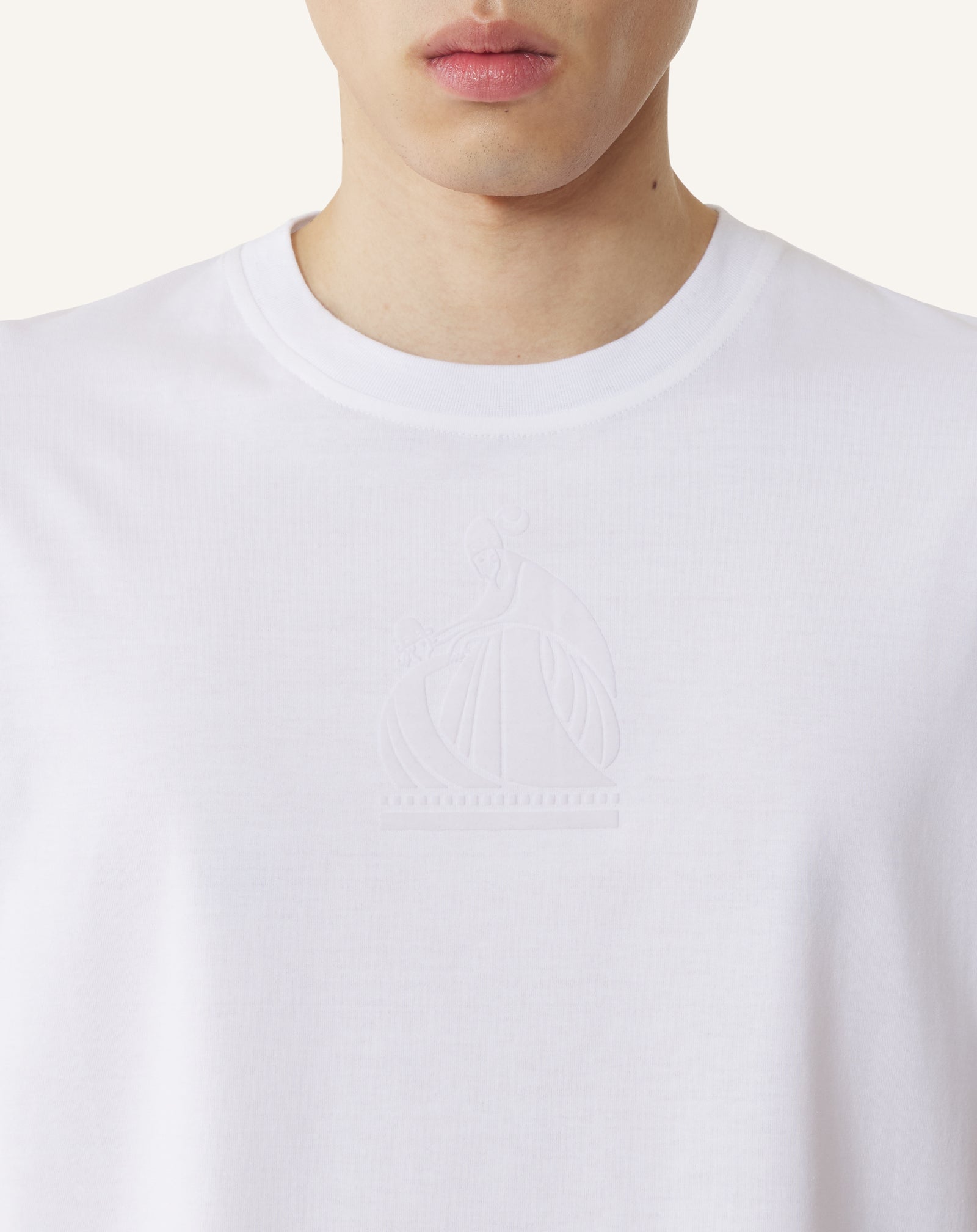 T-SHIRT FLOQUÉ LA MÈRE ET L'ENFANT EN COTON BLANC