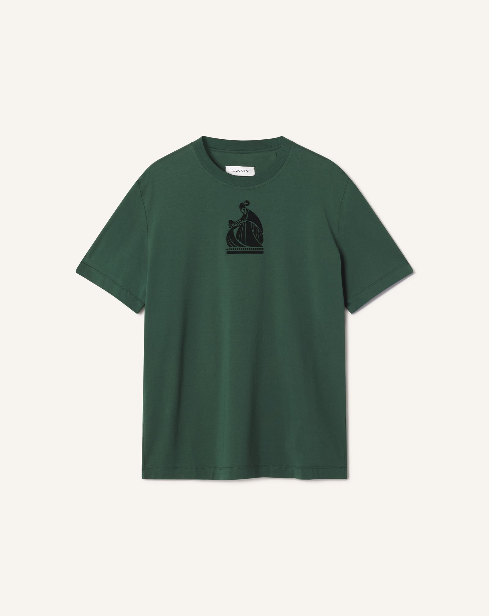 T-SHIRT FLOQUÉ LA MÈRE ET L'ENFANT EN COTON VERT