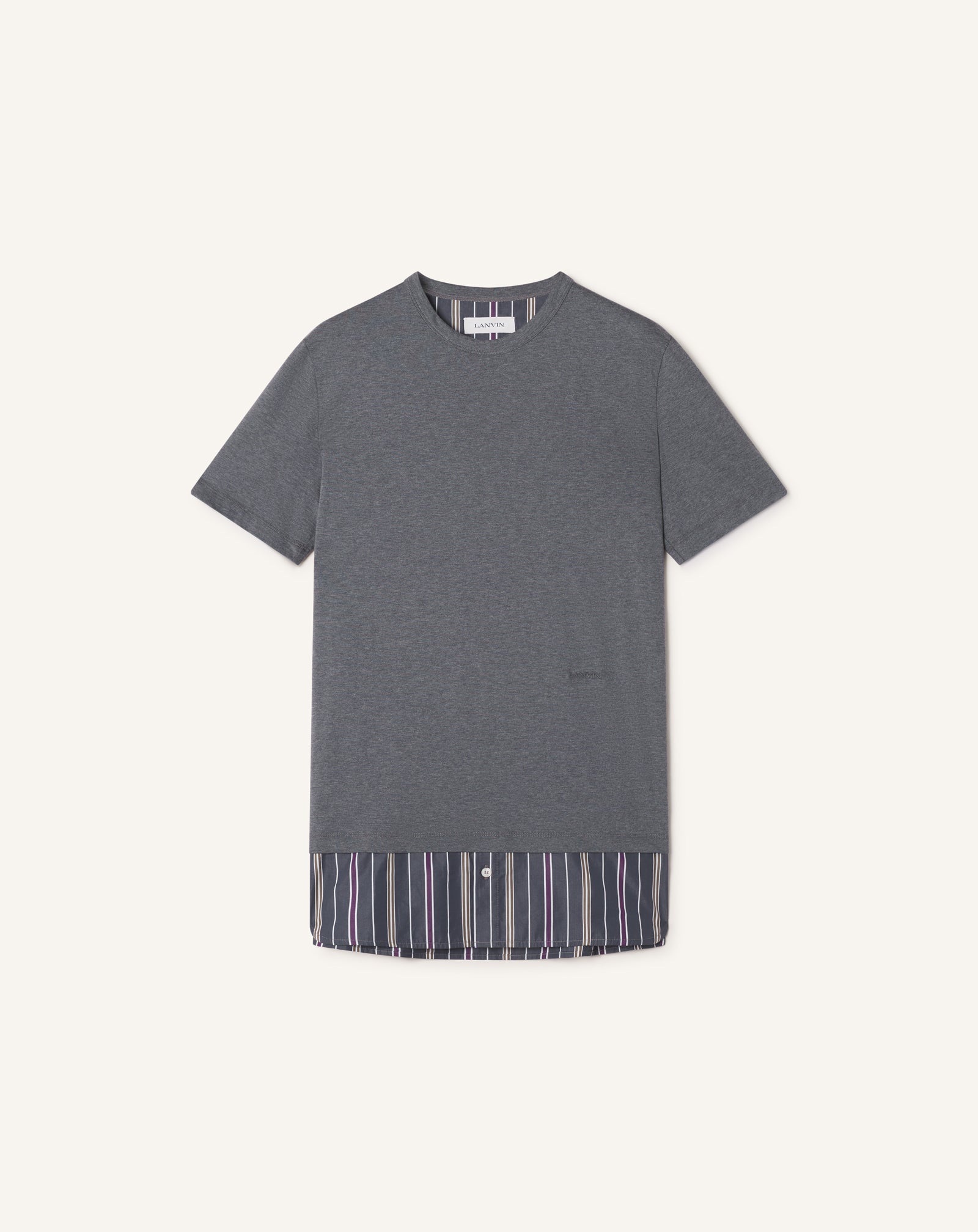 T-SHIRT SUPERPOSÉ EN COTON NOIR