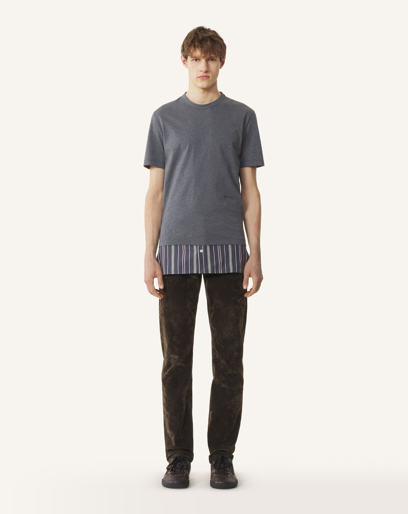 T-SHIRT SUPERPOSÉ EN COTON NOIR