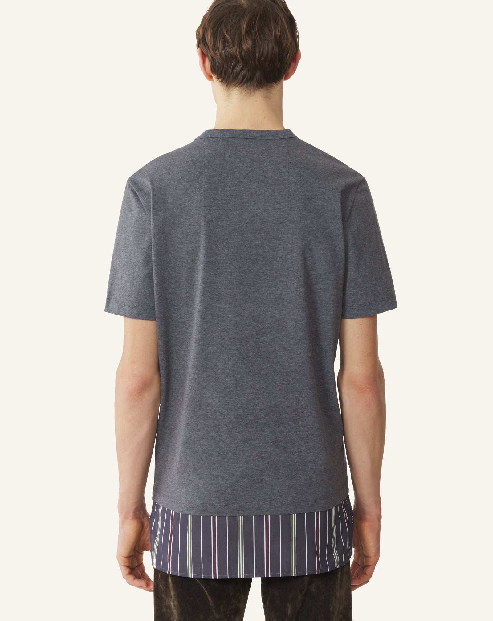 T-SHIRT SUPERPOSÉ EN COTON NOIR