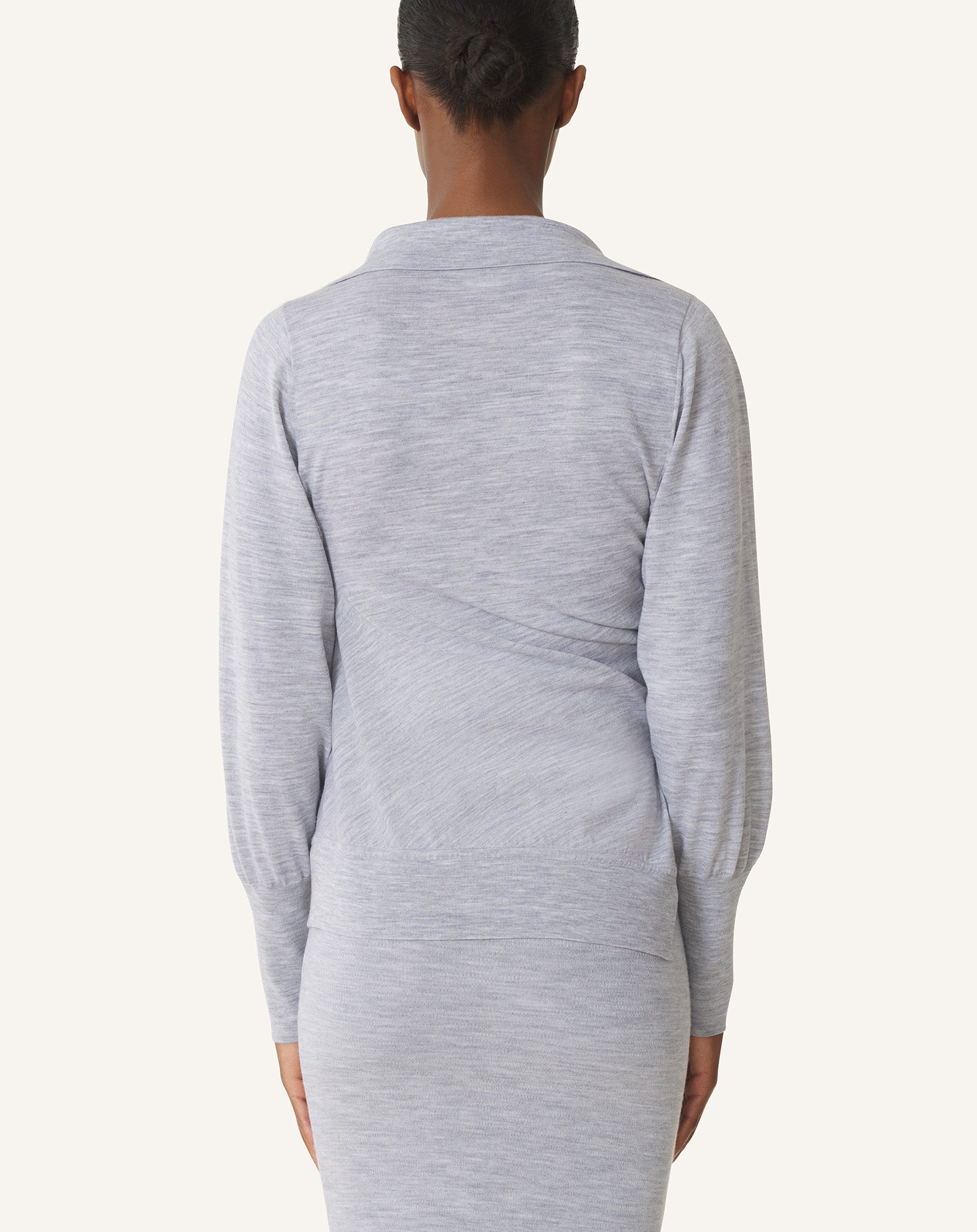 CARDIGAN DRAPÉ EN LAINE NOIR