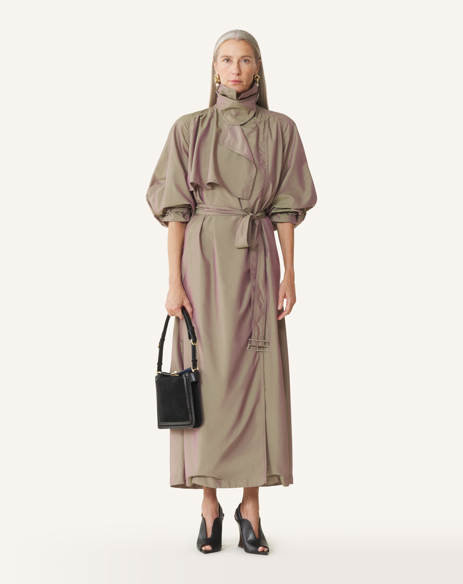 TRENCH FLUIDE EN TAFFETAS