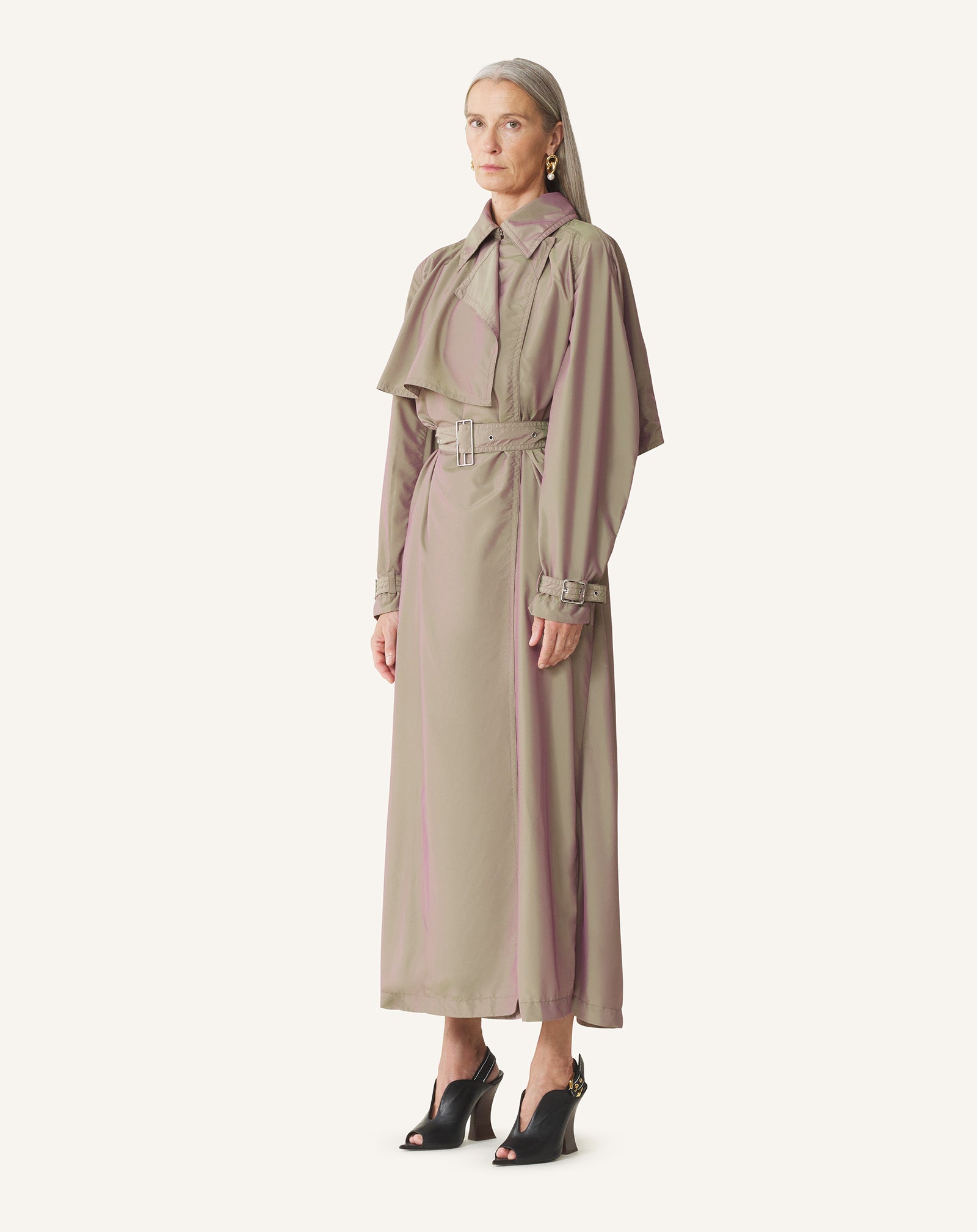 TRENCH FLUIDE EN TAFFETAS
