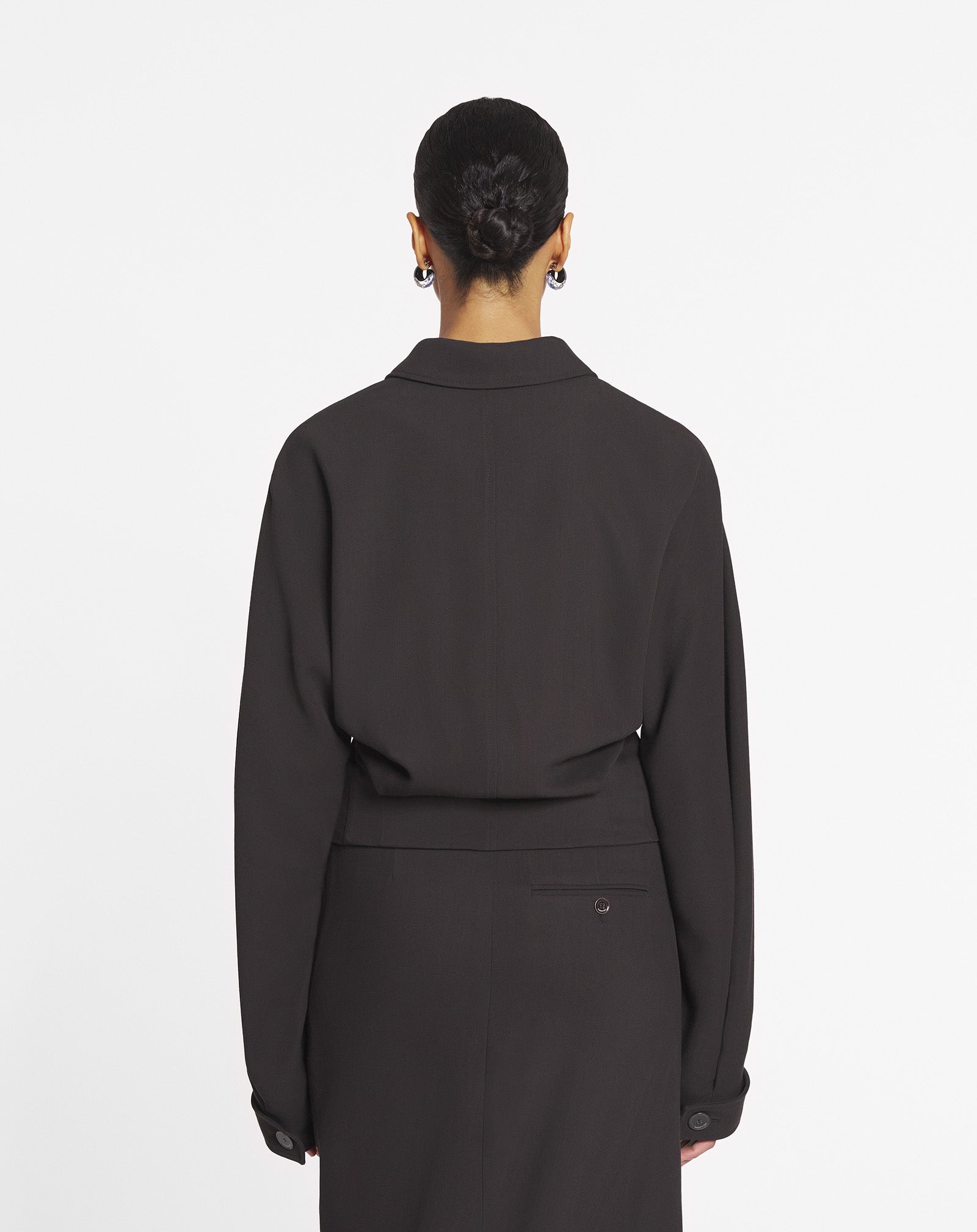 BLOUSON CINTRÉ EN LAINE ET VISCOSE