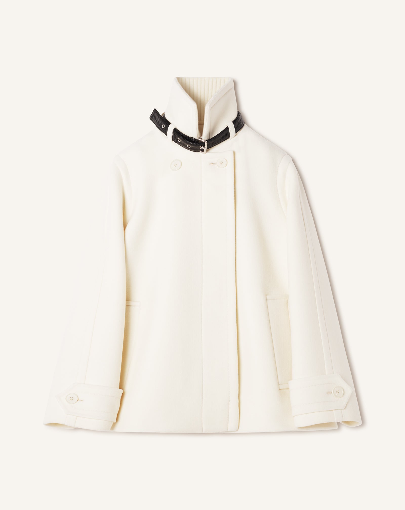 MANTEAU COURT COL MONTANT EN LAINE