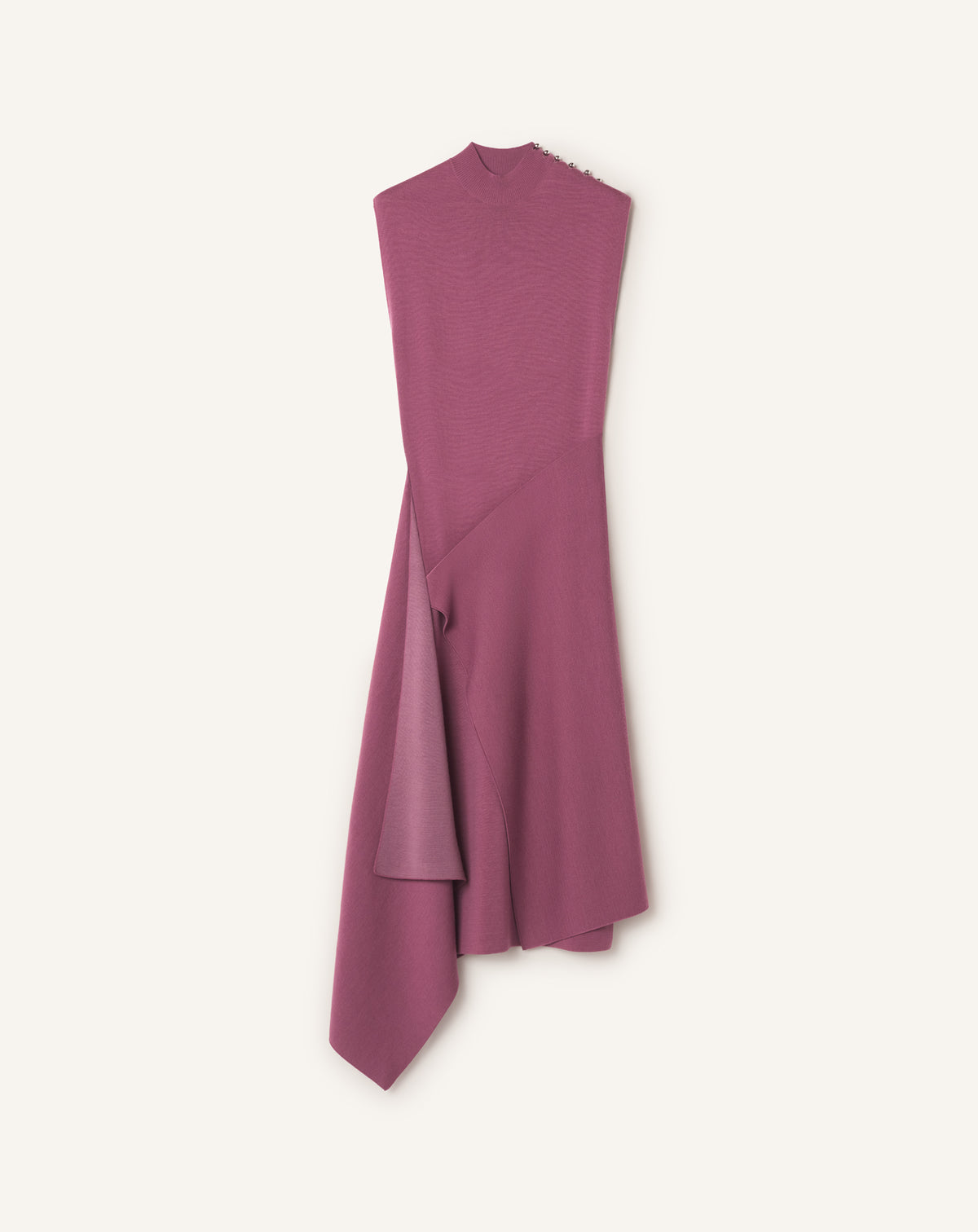 ROBE DRAPÉE COL MONTANT EN LAINE