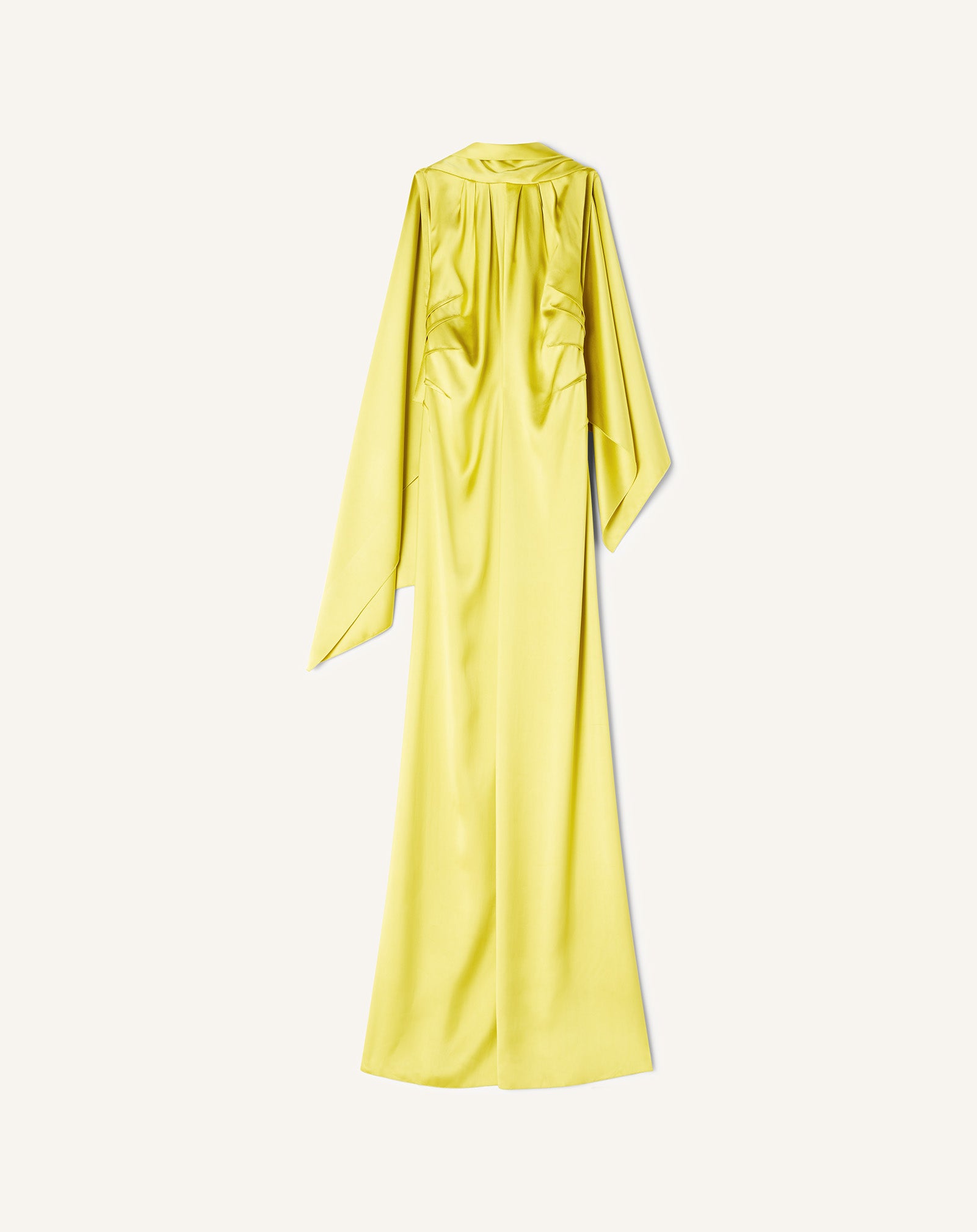 ROBE LONGUE EN SATIN JAUNE