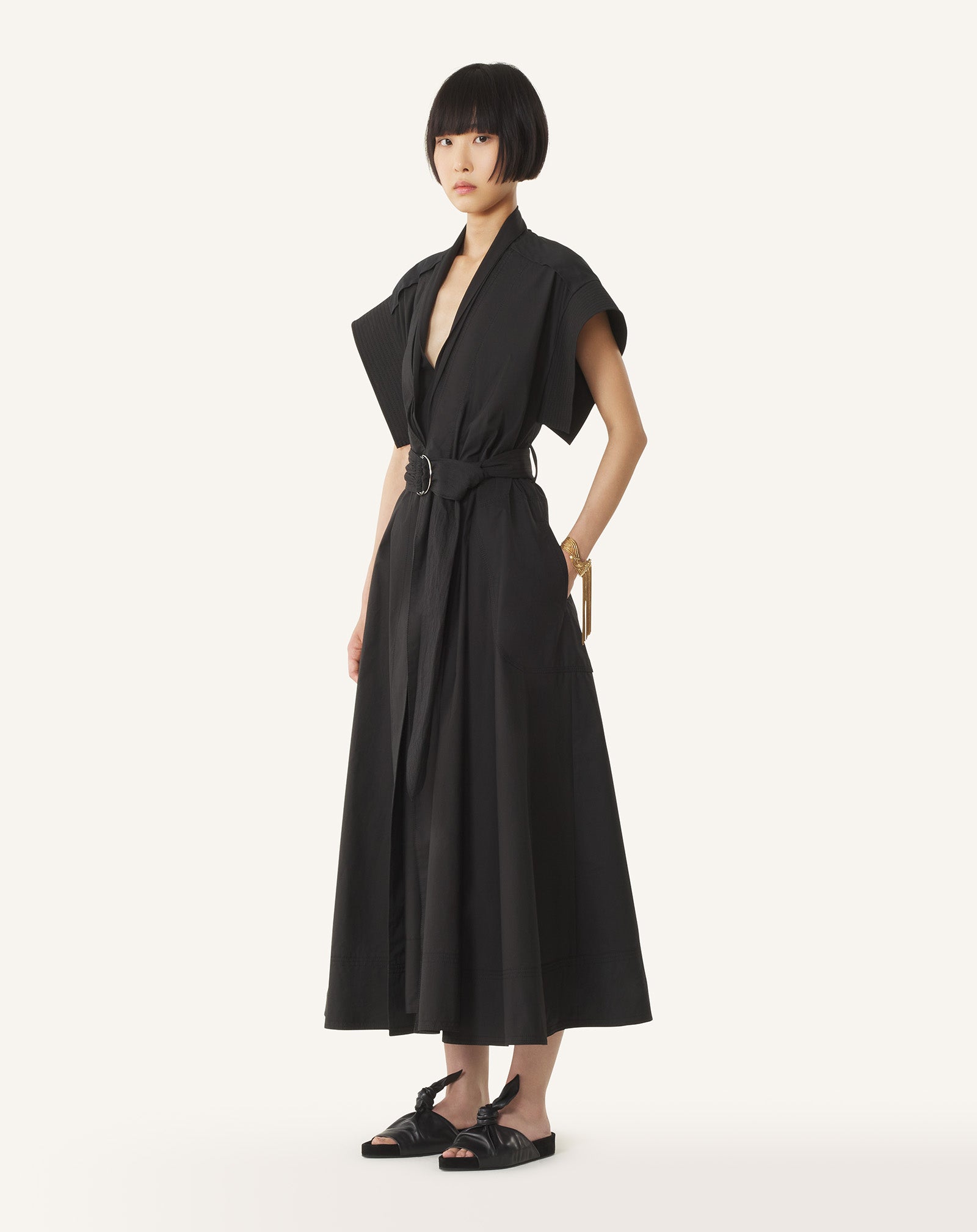 ROBE ÉVASÉE EN POPELINE DE COTON