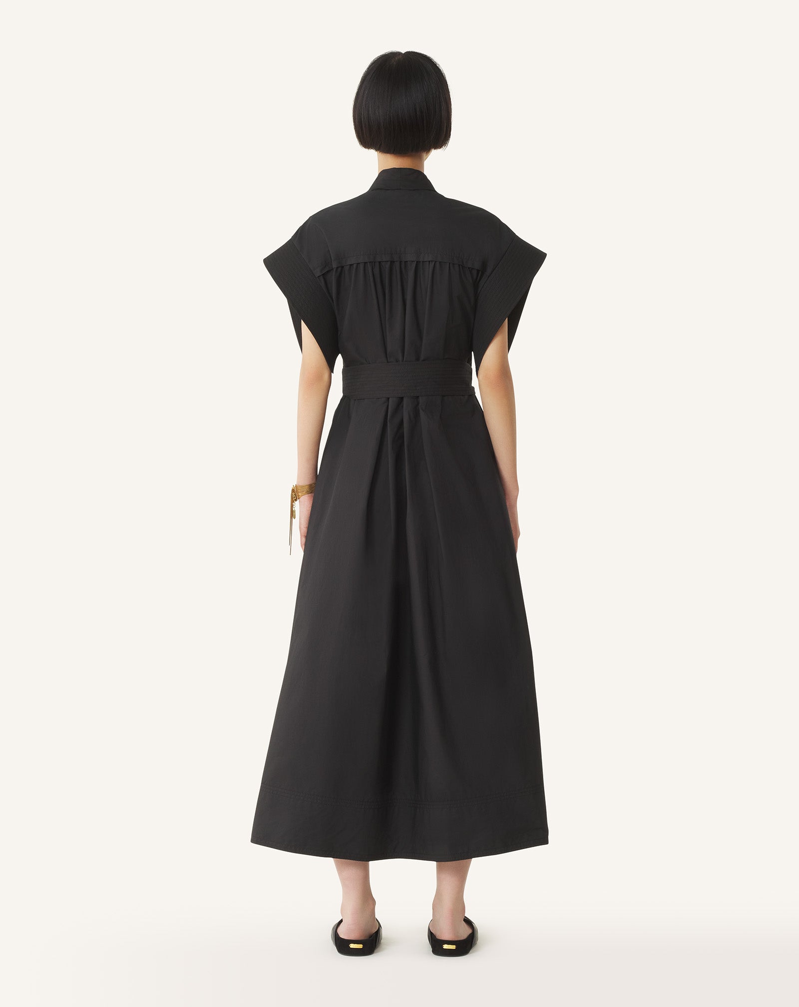 ROBE ÉVASÉE EN POPELINE DE COTON