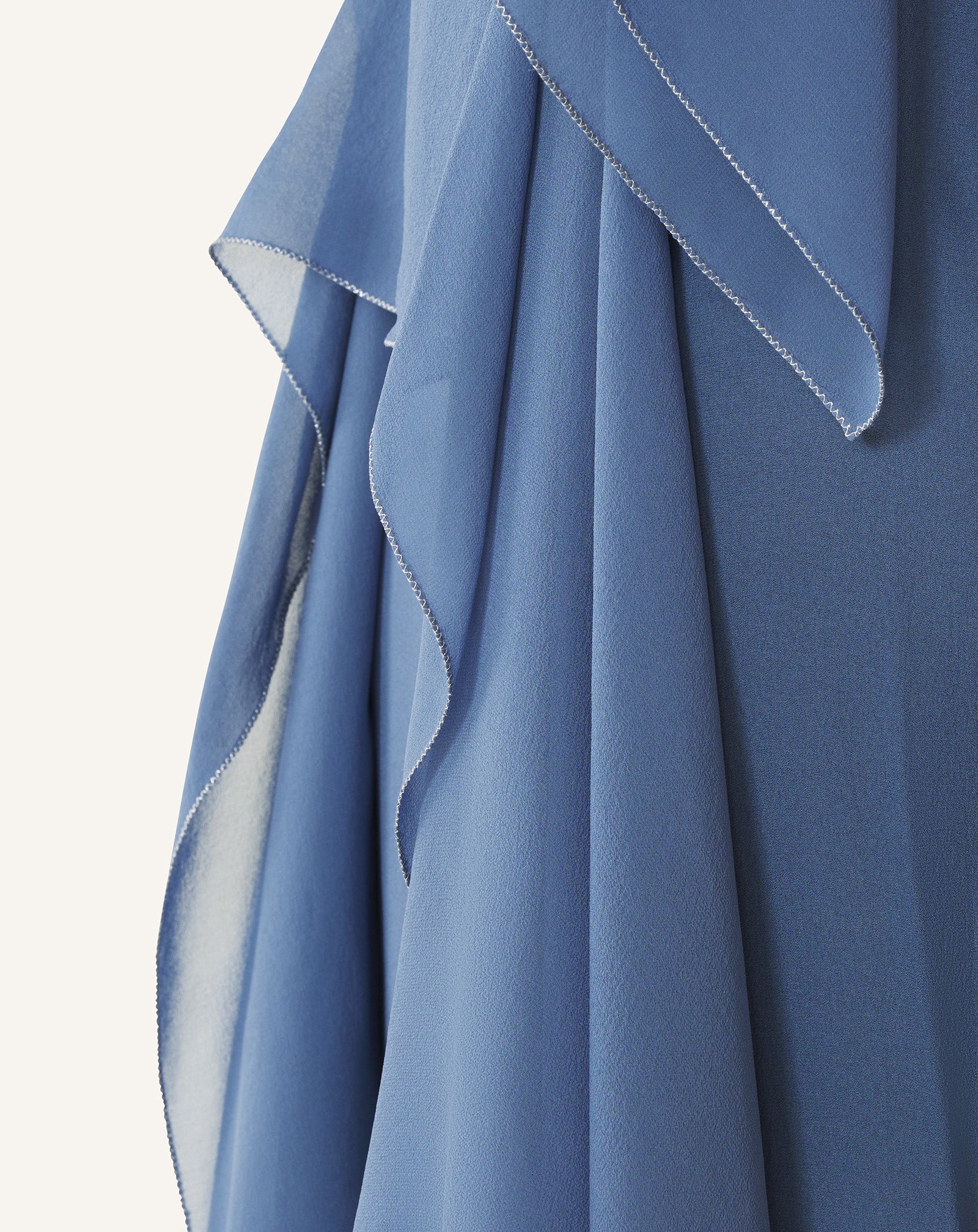 ROBE MAXI EN GEORGETTE DE SOIE BLEU