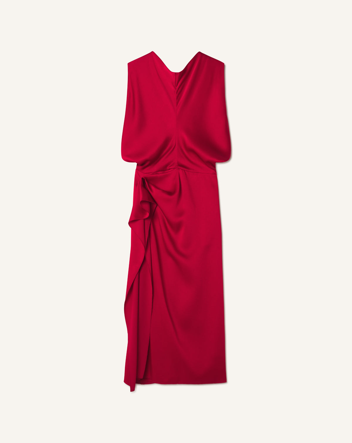 ROBE DRAPÉE SANS MANCHES EN SATIN