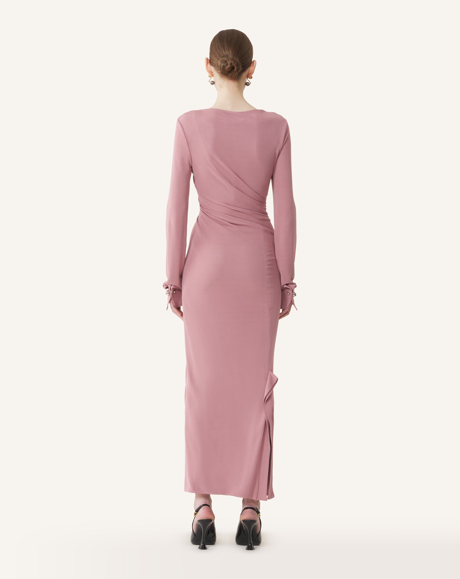 ROBE LONGUE DRAPÉE EN JERSEY CRÊPE