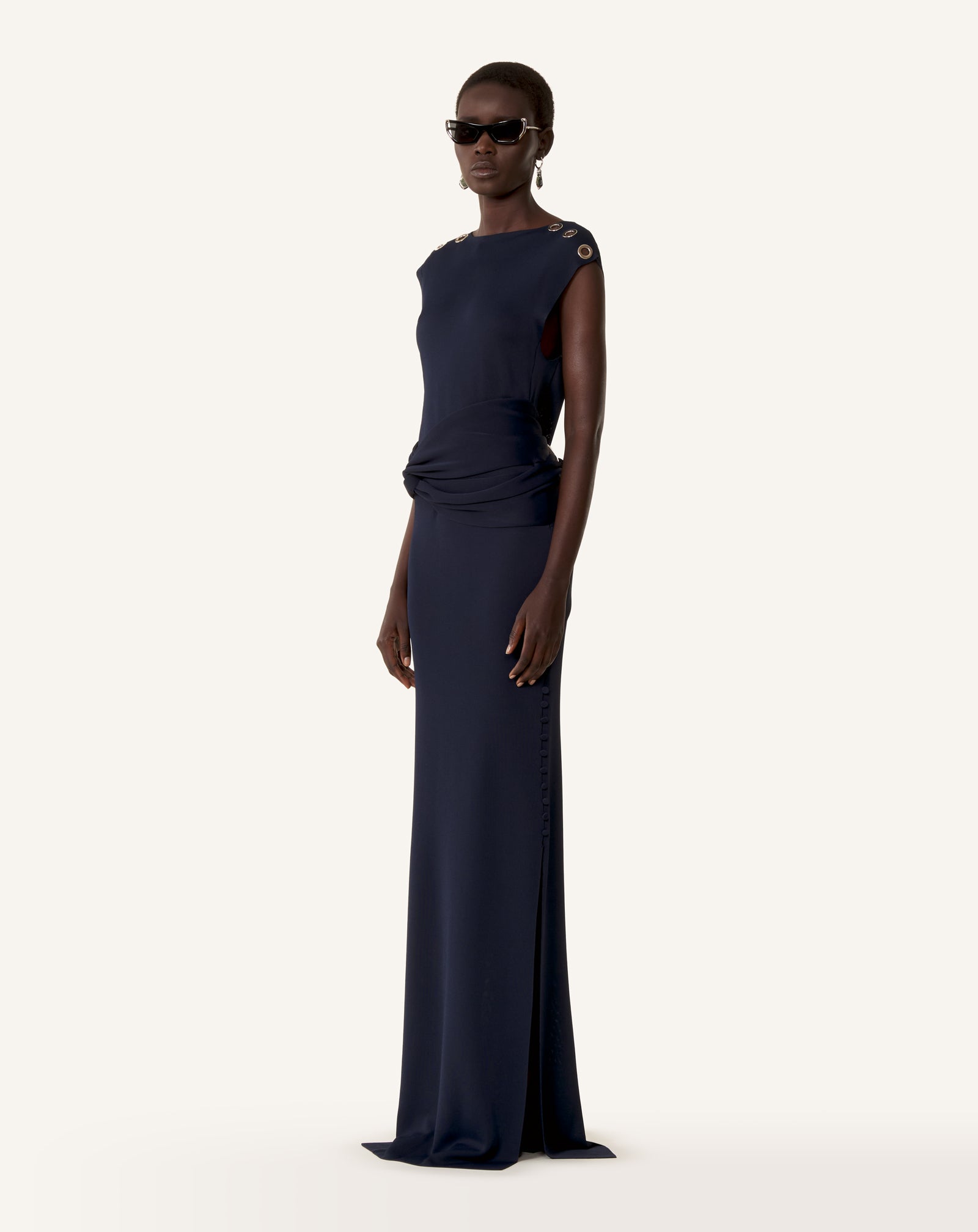 ROBE CHOKER CINTRÉE EN VISCOSE