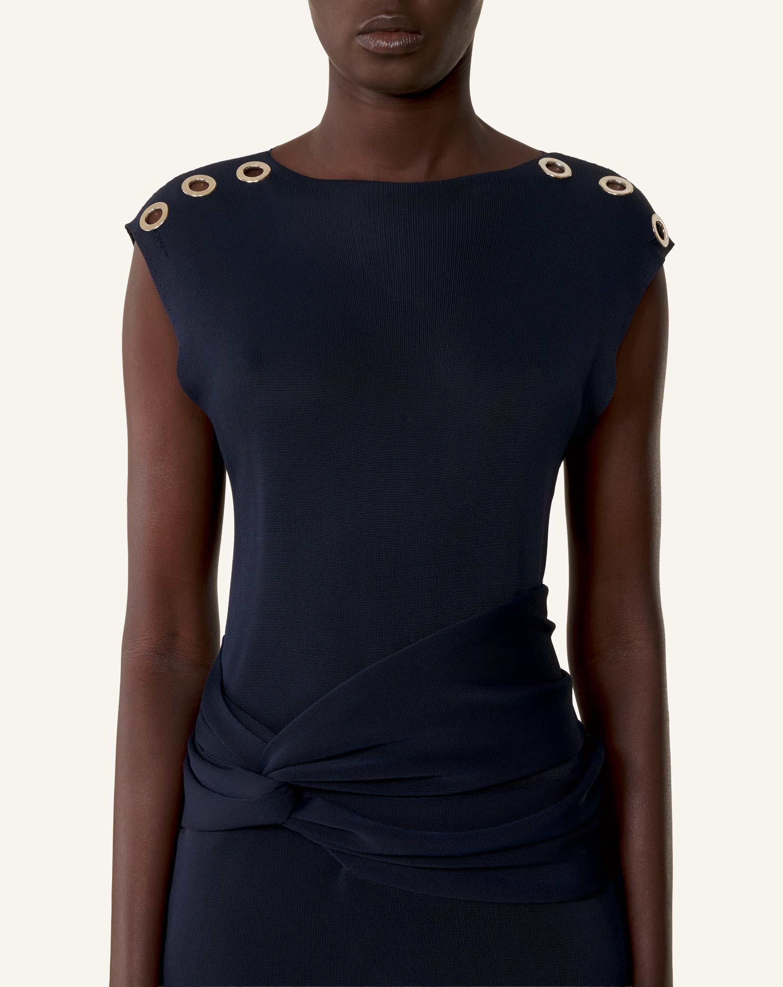 ROBE CHOKER CINTRÉE EN VISCOSE