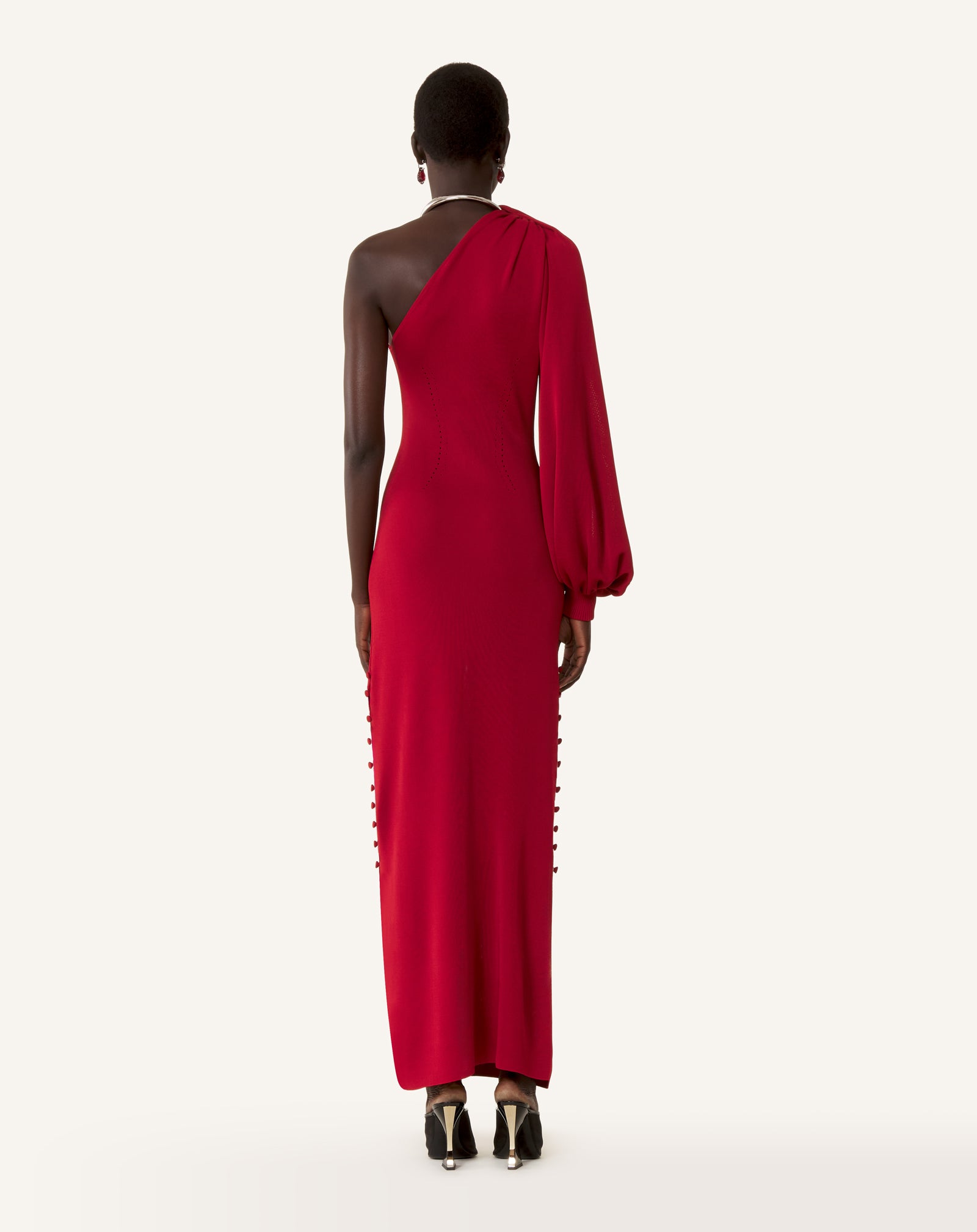 ROBE CHOKER ASYMÉTRIQUE EN VISCOSE