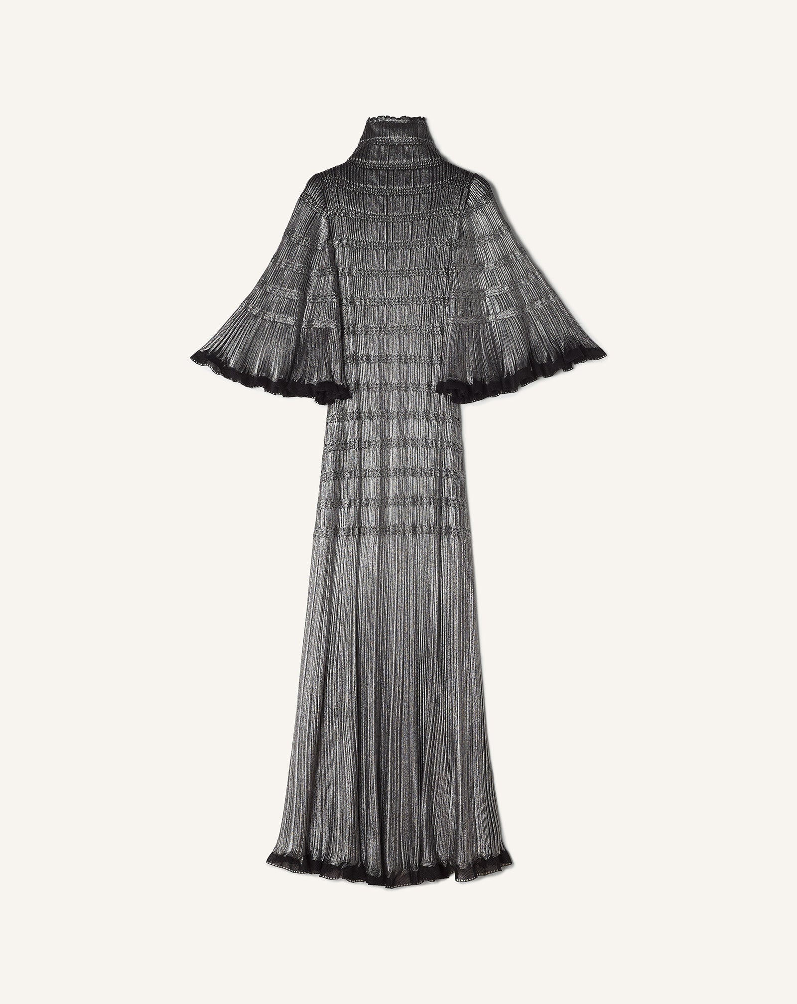 ROBE MIDI EN VISCOSE MÉTALLISÉE NOIR