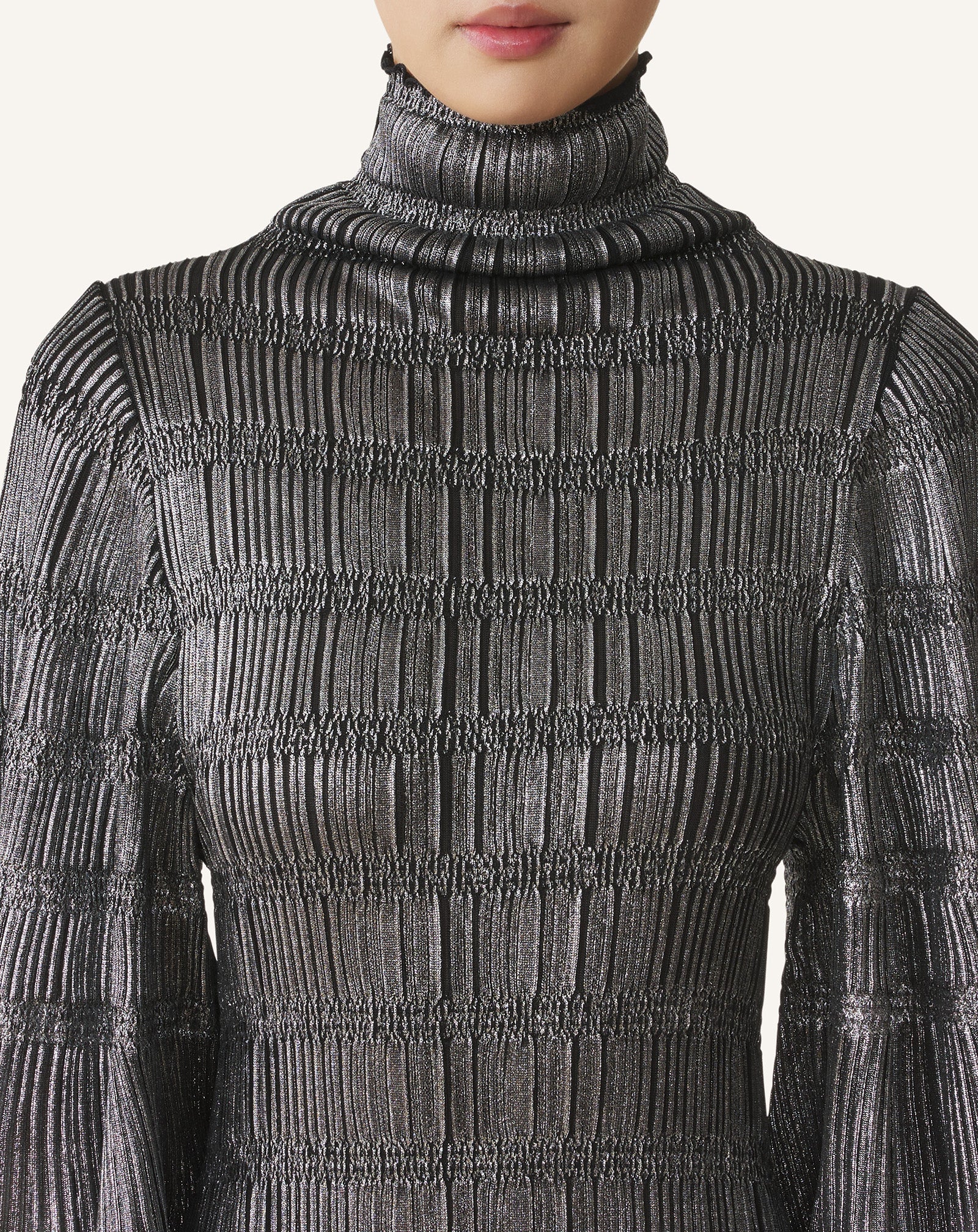 ROBE MIDI EN VISCOSE MÉTALLISÉE