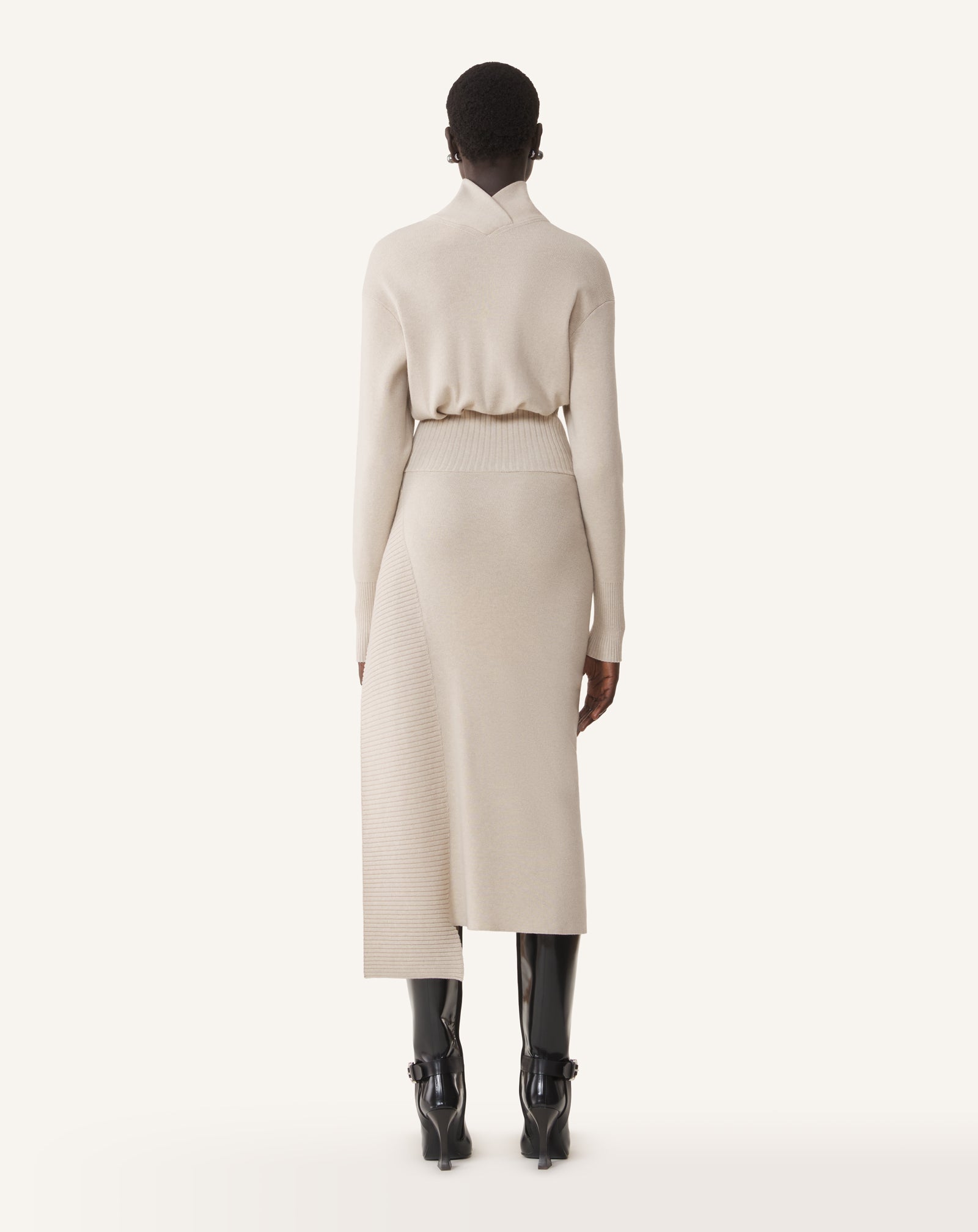 ROBE MIDI EN LAINE ET CACHEMIRE