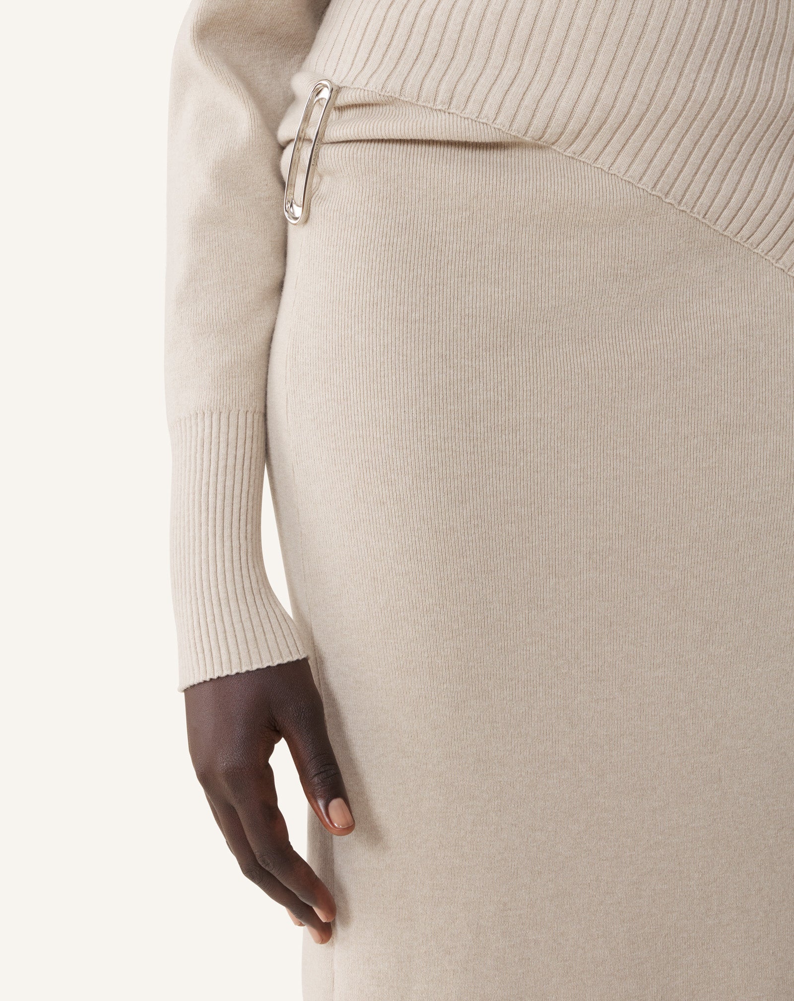 ROBE MIDI EN LAINE ET CACHEMIRE