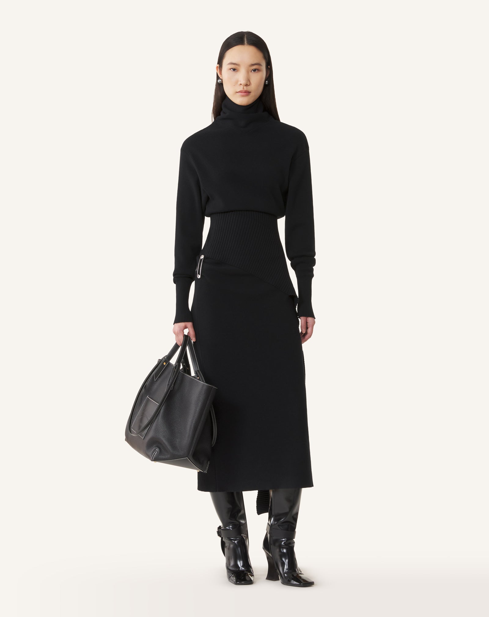 ROBE MIDI EN LAINE ET CACHEMIRE