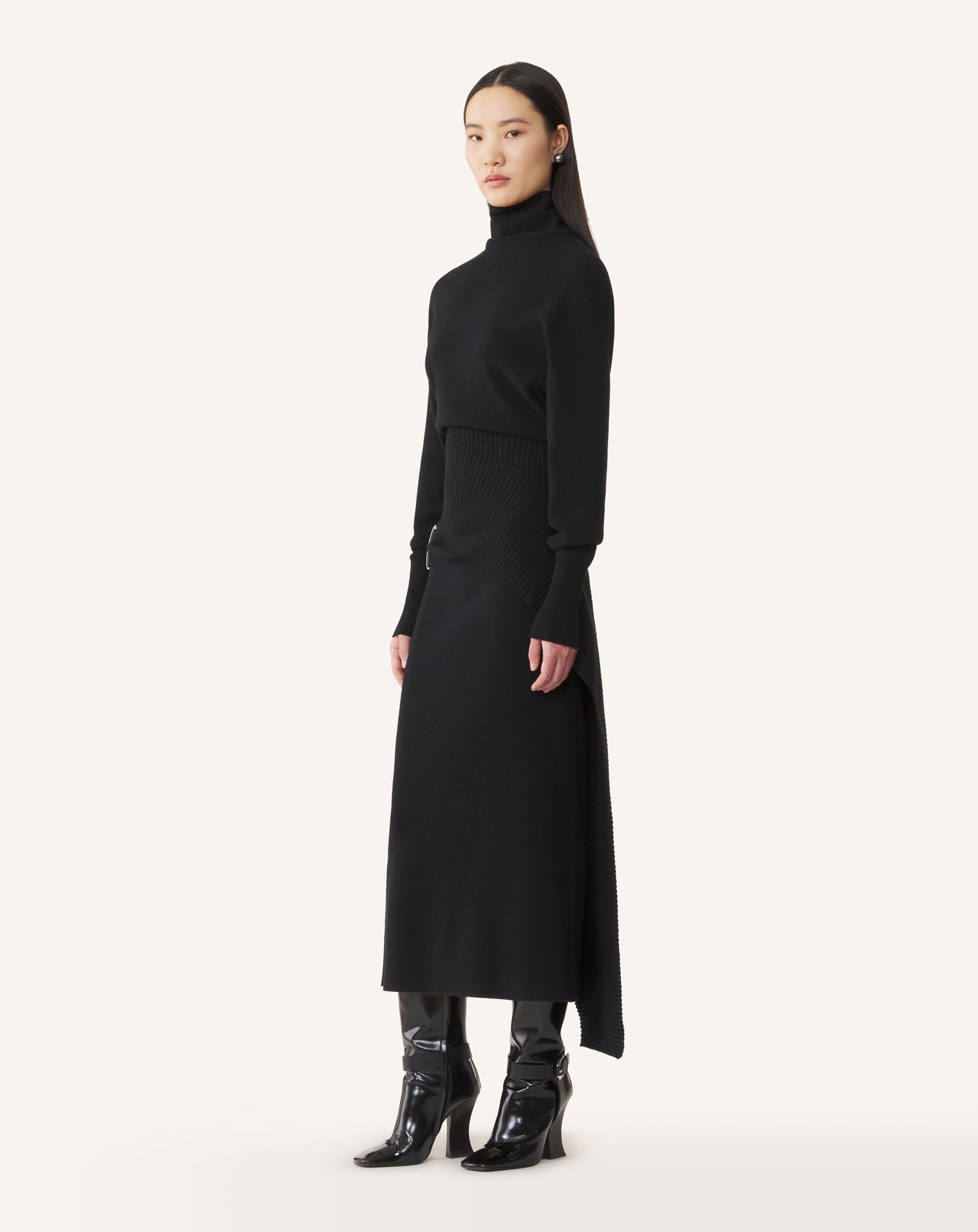 ROBE MIDI EN LAINE ET CACHEMIRE