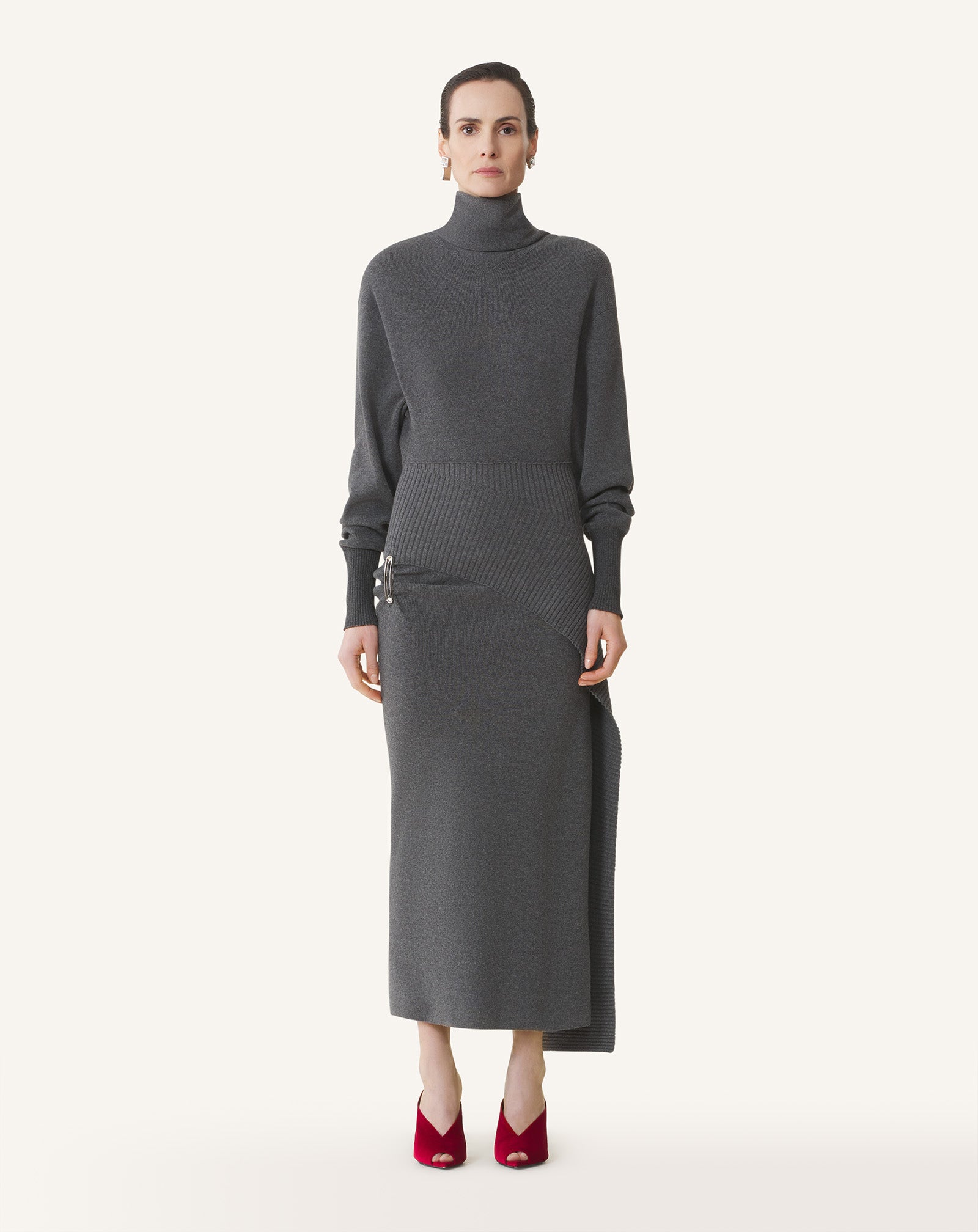ROBE MIDI EN LAINE ET CACHEMIRE