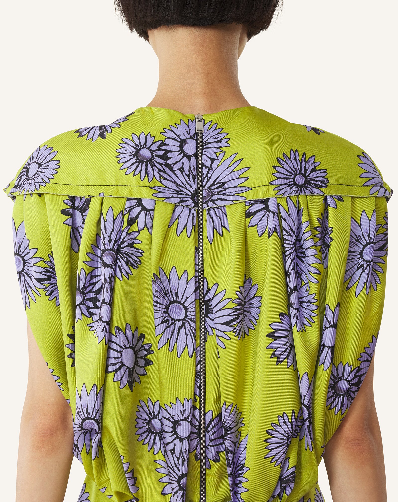 ROBE MIDI EN SOIE IMPRIMÉE VERT